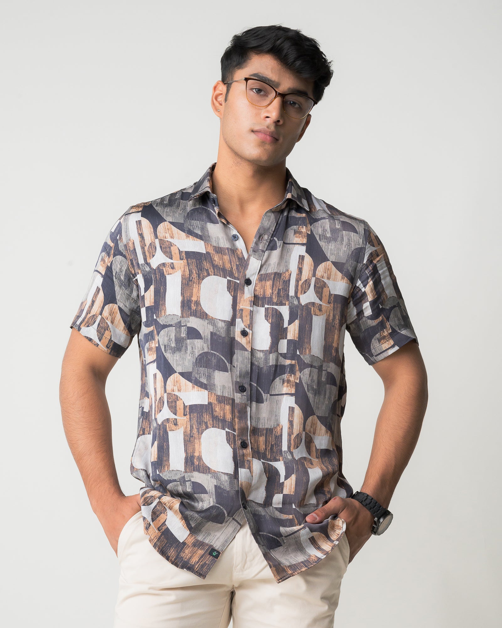 LIGHT BROWN REGULAR FIT SHIRT