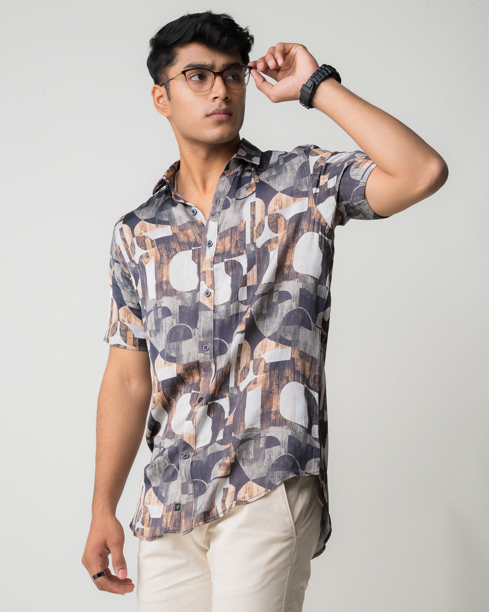 LIGHT BROWN REGULAR FIT SHIRT