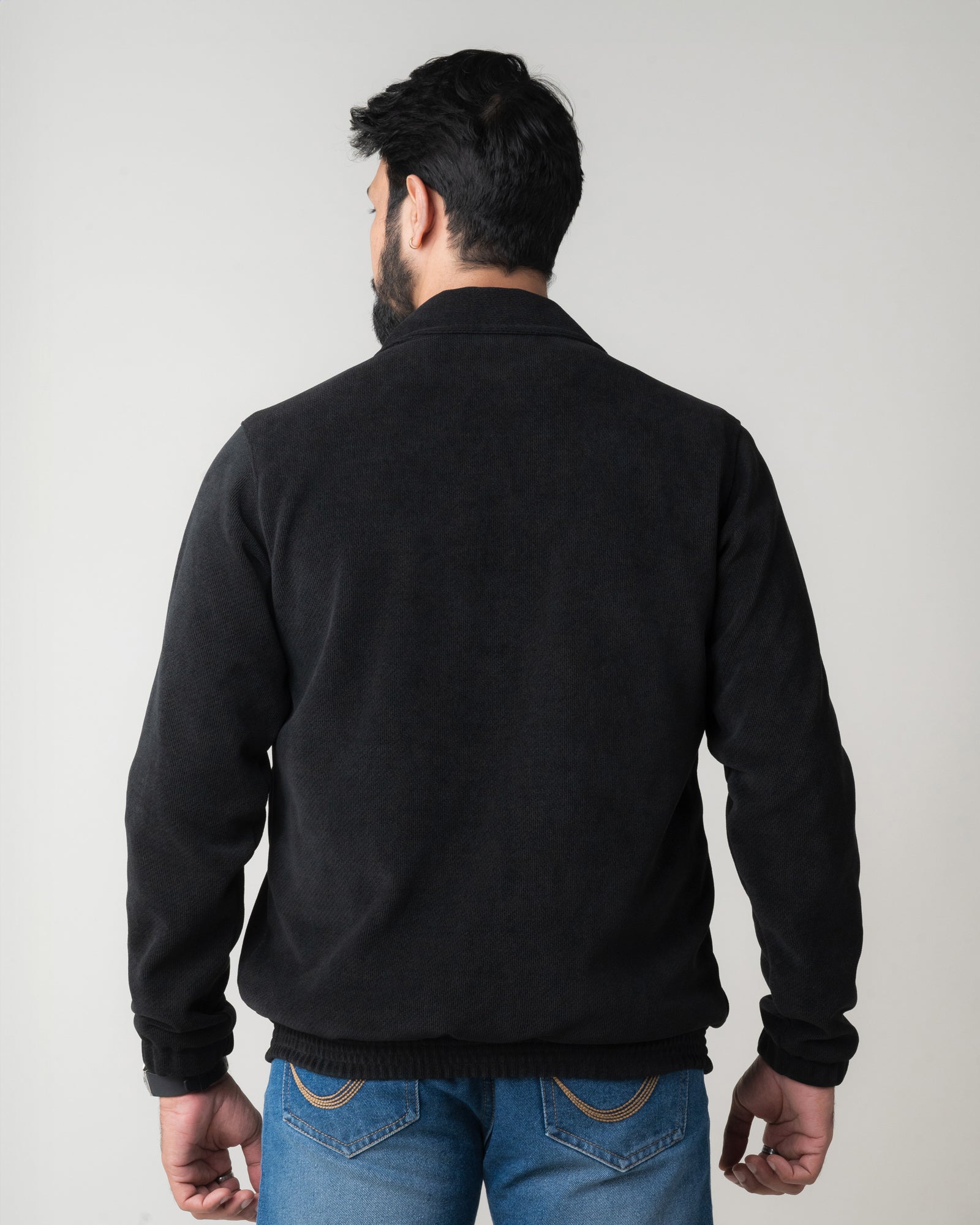 MATTE BLACK REGULAR FIT JACKET