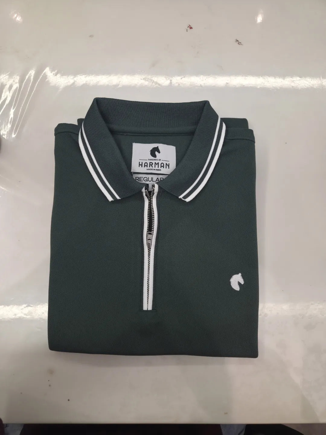 Green - Men's Zipper Polo