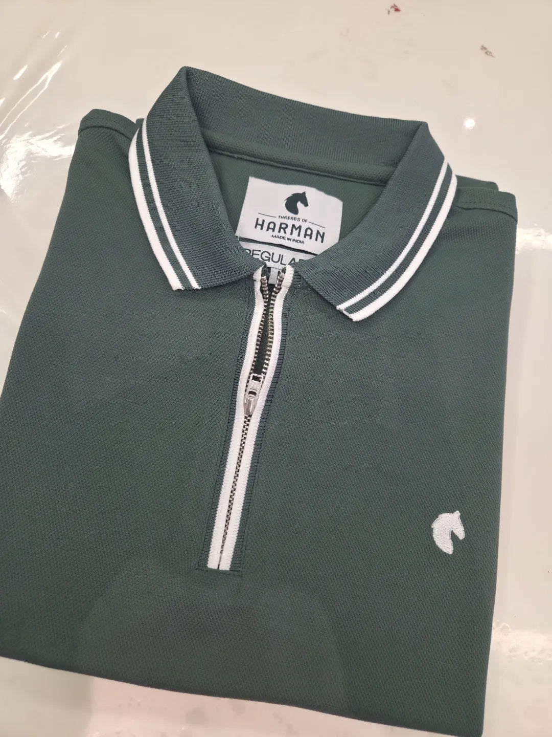 Green - Men's Zipper Polo