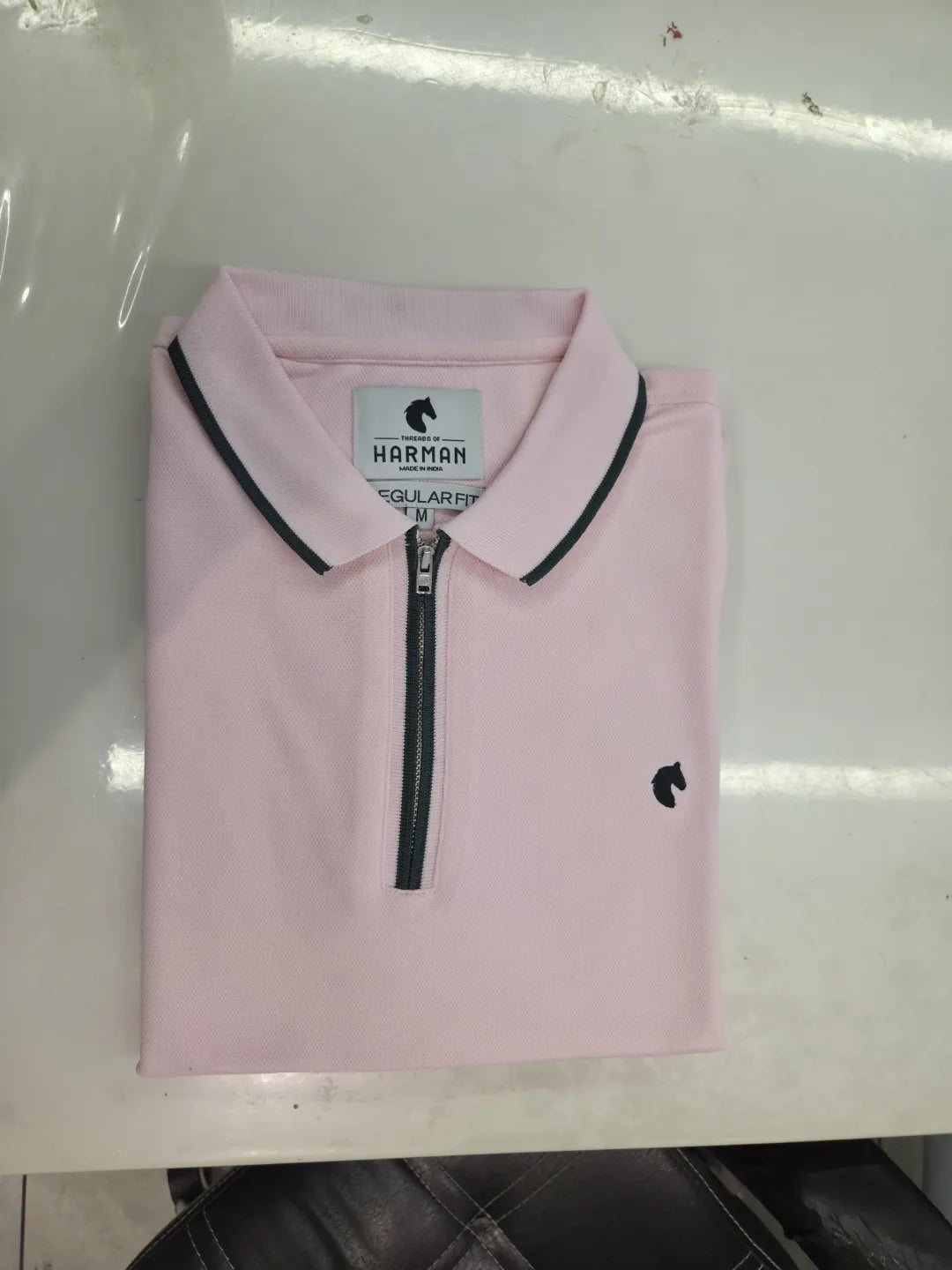 Pink - Men's Zipper Polo