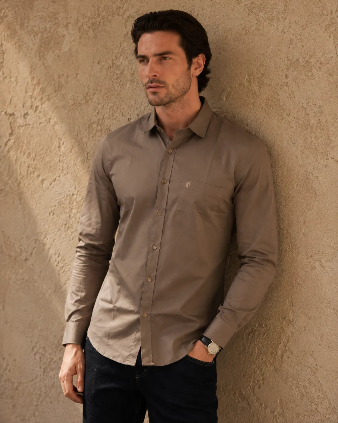 Beige - Premium Giza Cotton Formal Shirt