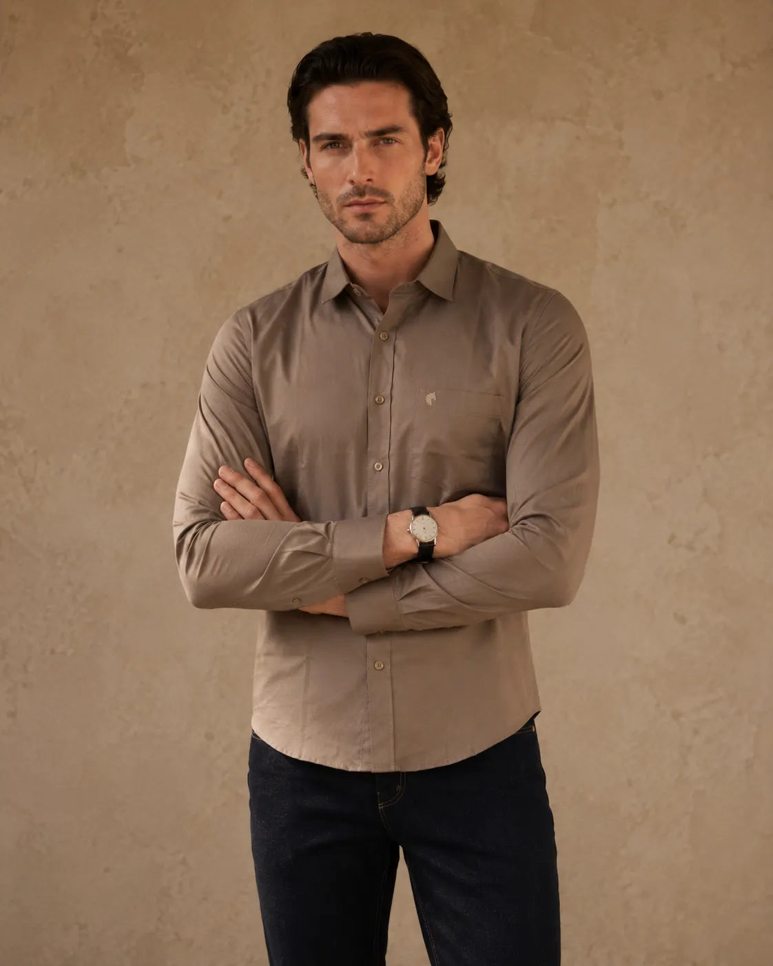 Beige - Premium Giza Cotton Formal Shirt