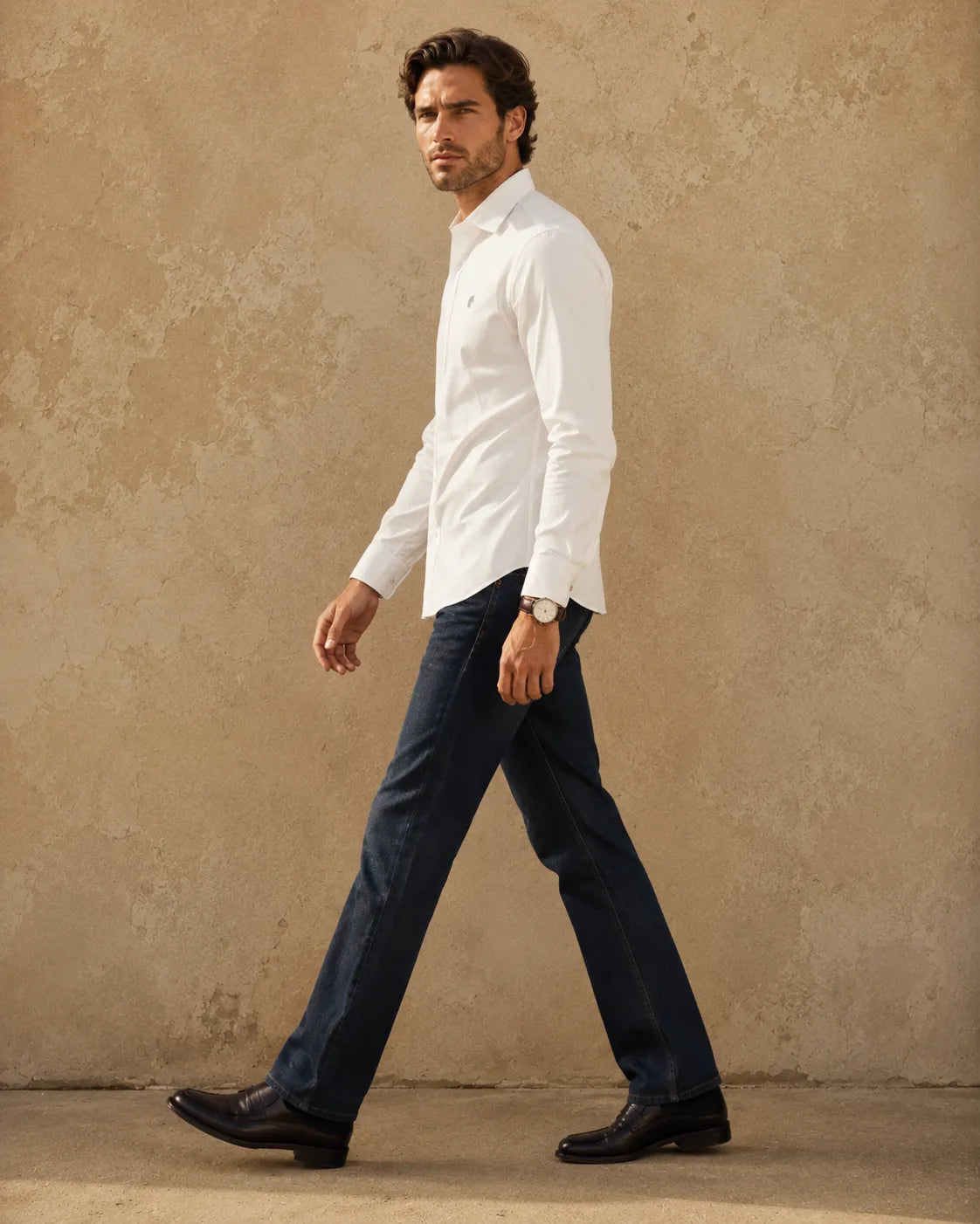 White - Solid Slim Fit Oxford Shirt