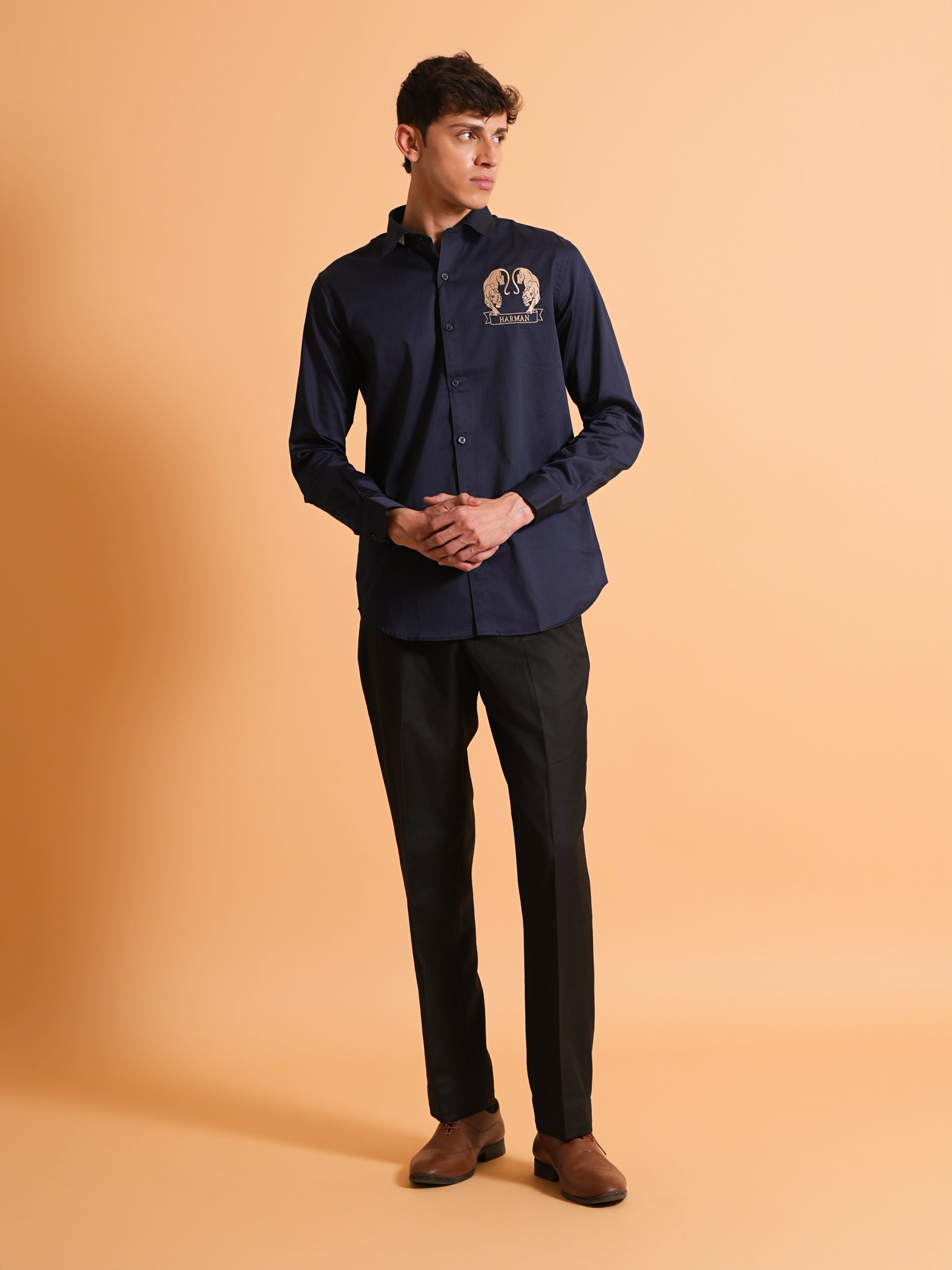 Midnight Navy Signature Embroidered Shirt
