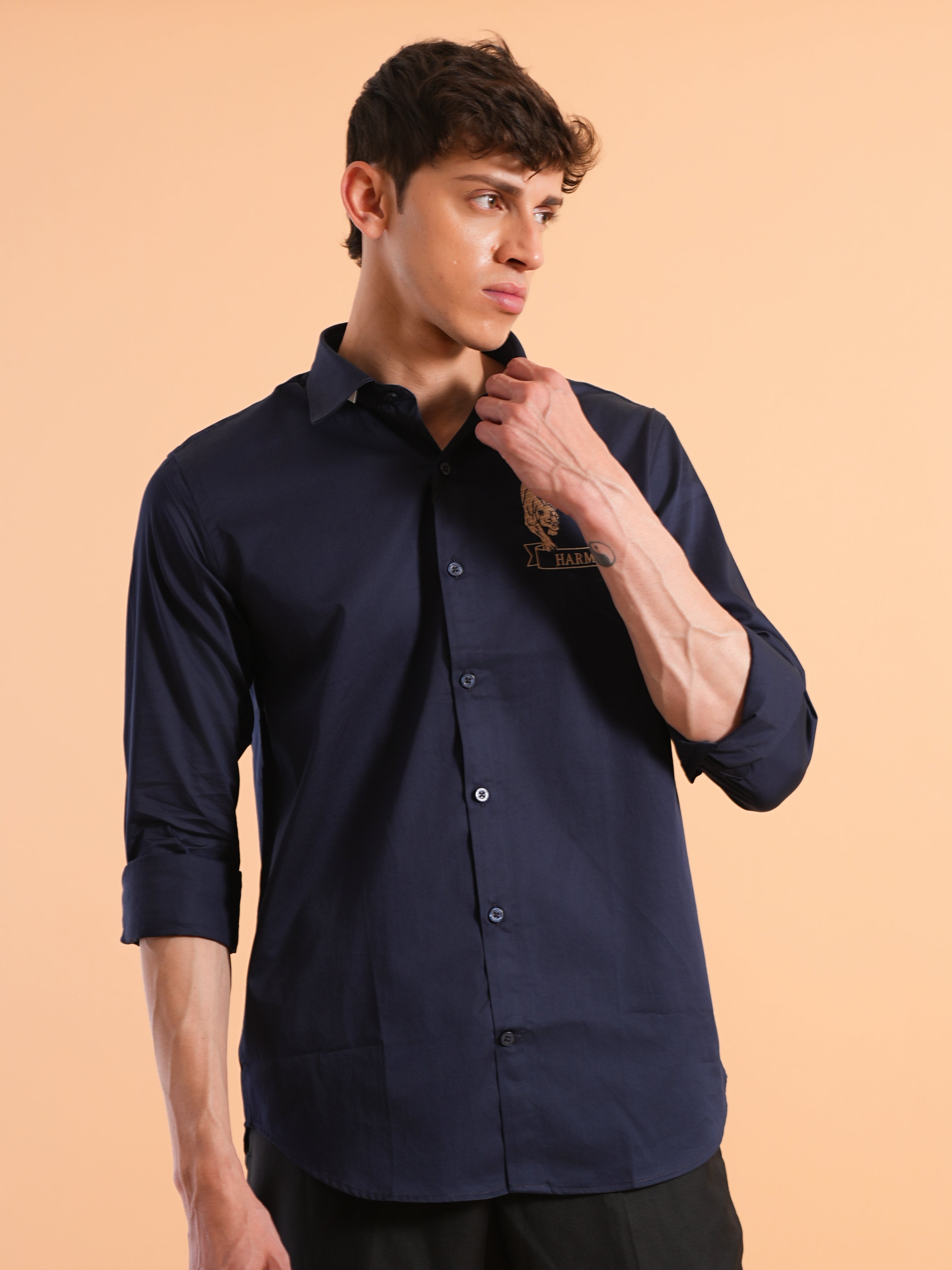 Midnight Navy Signature Embroidered Shirt