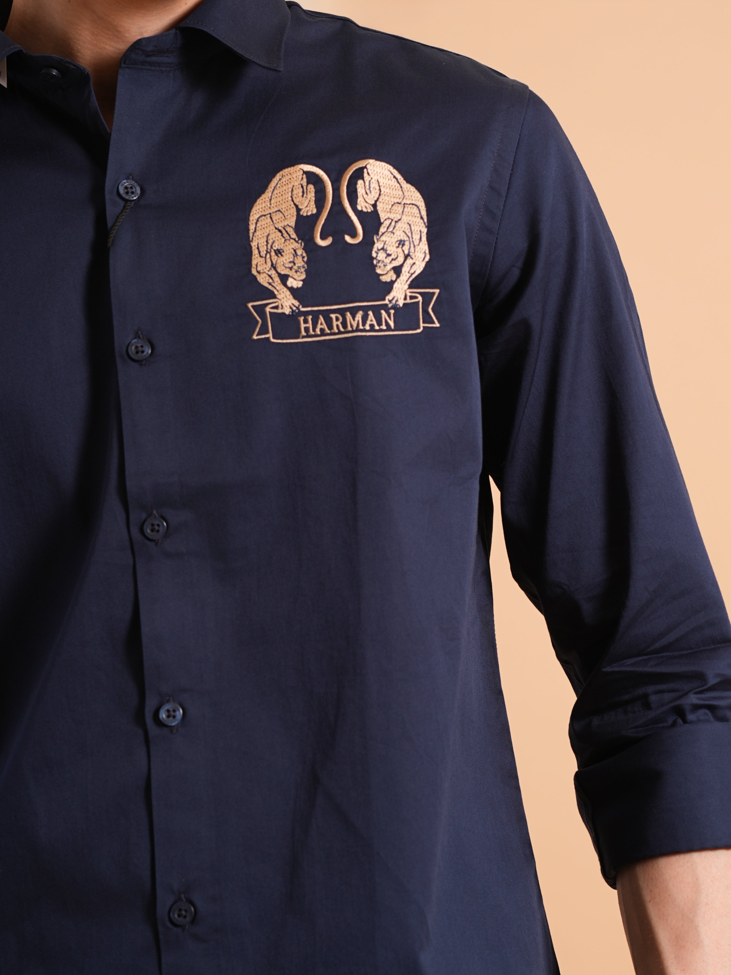 Midnight Navy Signature Embroidered Shirt