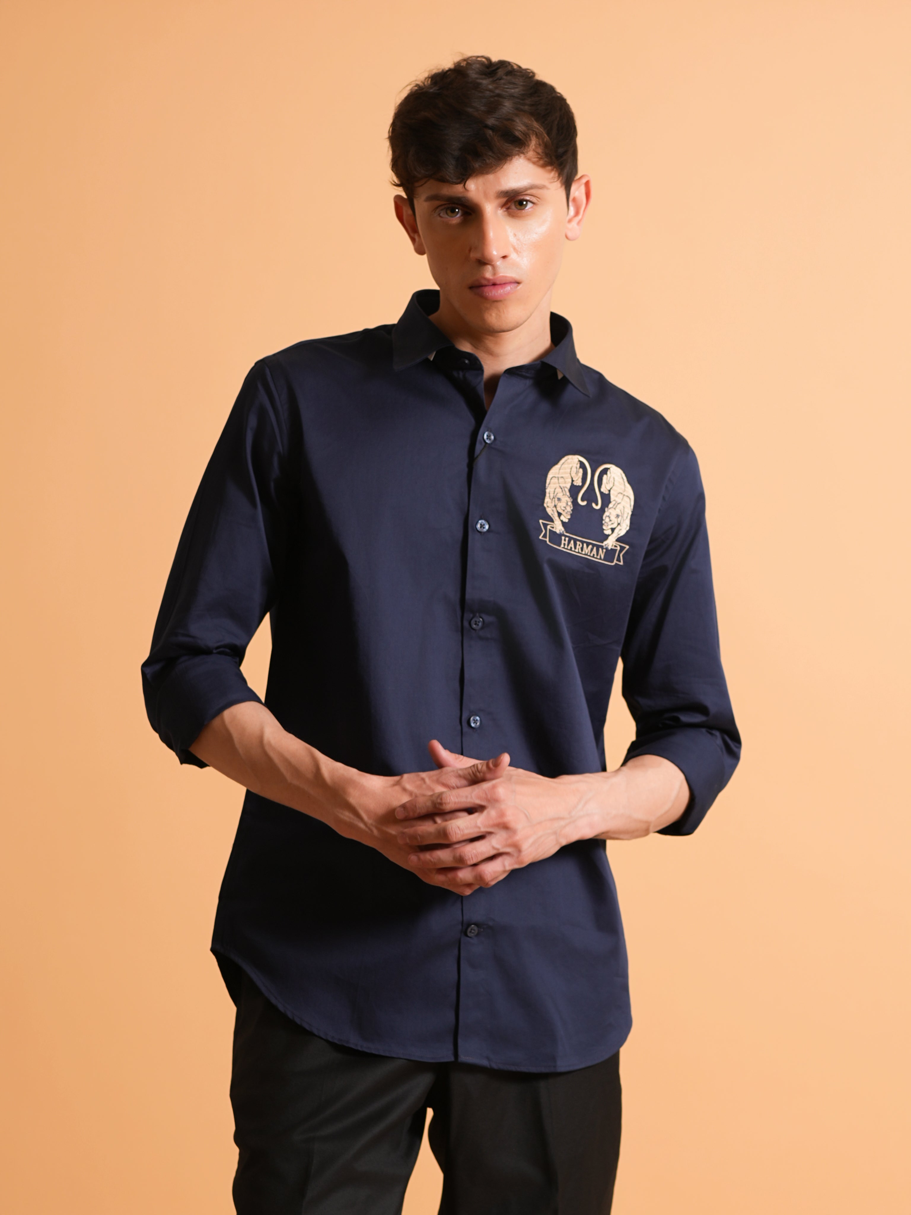 Midnight Navy Signature Embroidered Shirt