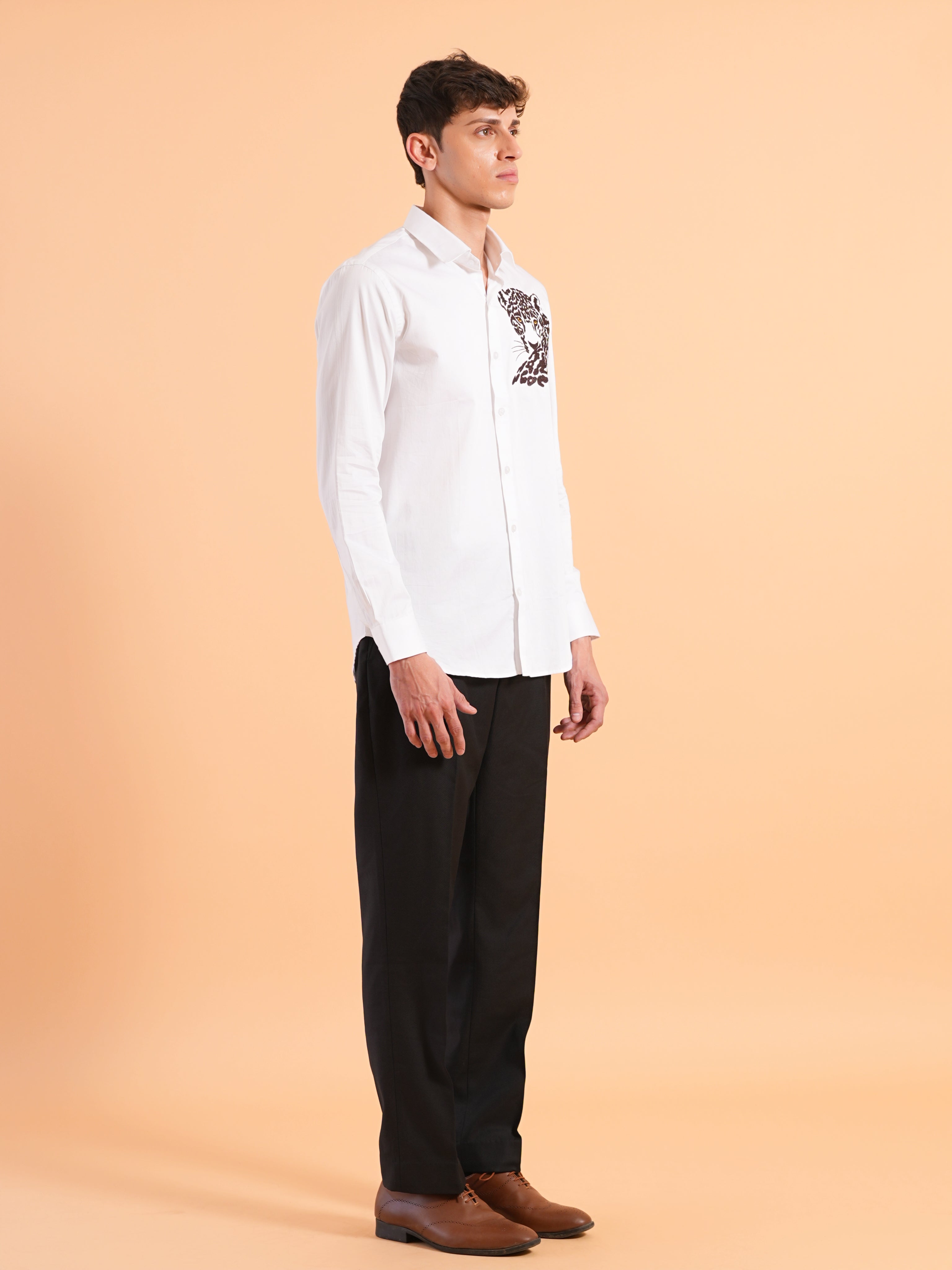 Moon White Embroidered Shirt