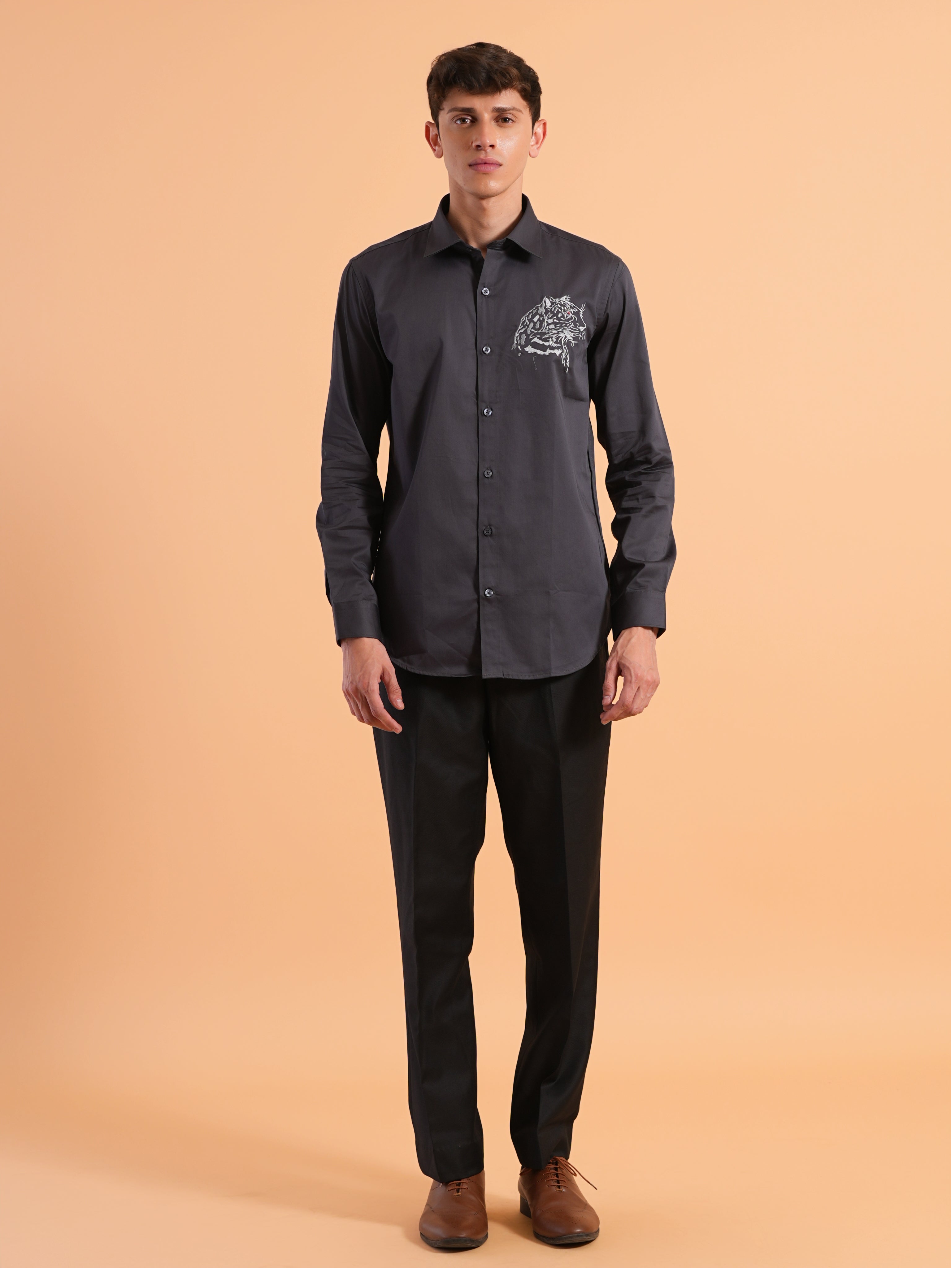 Grey Heritage Embroidered Shirt