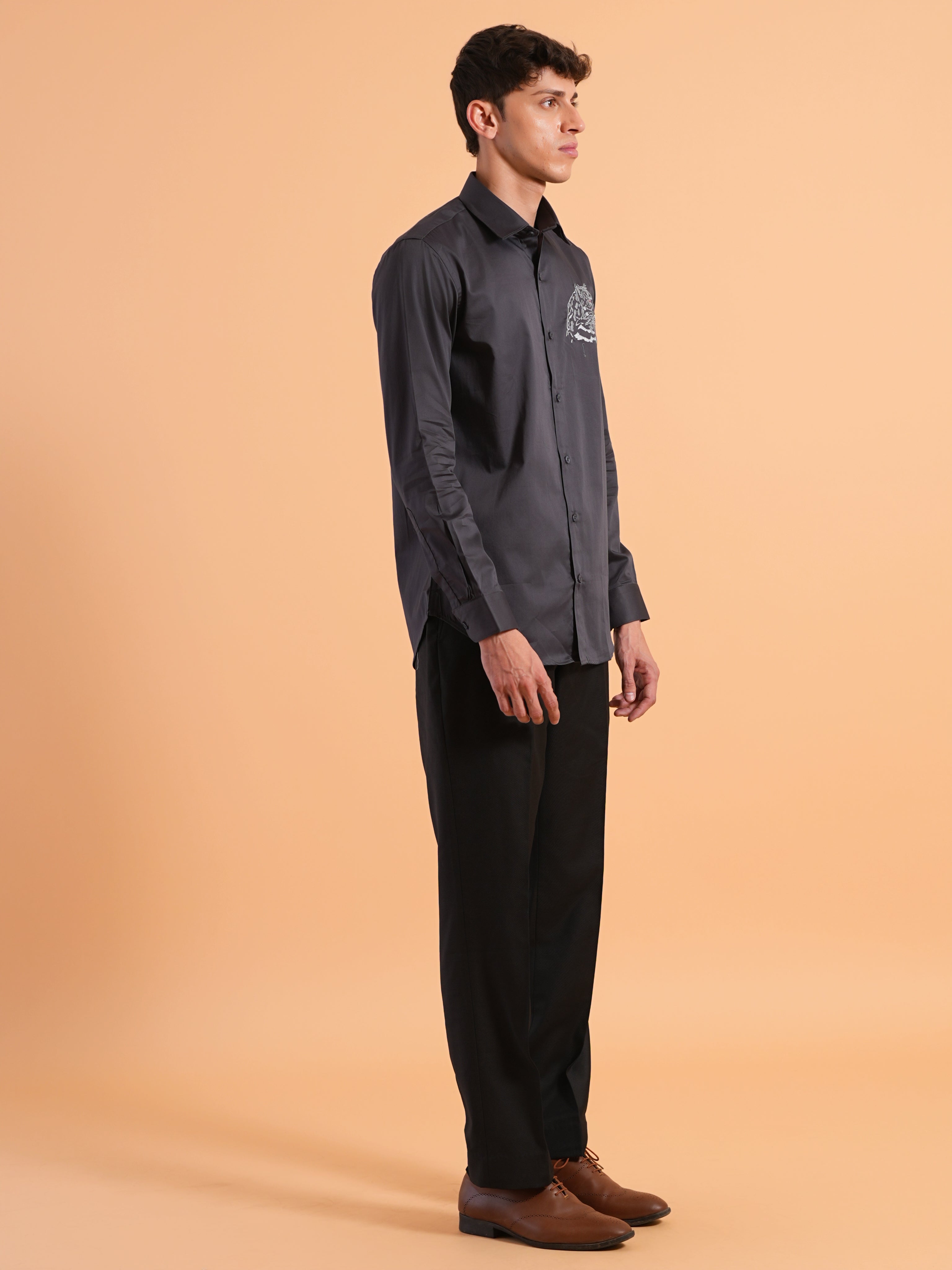 Grey Heritage Embroidered Shirt
