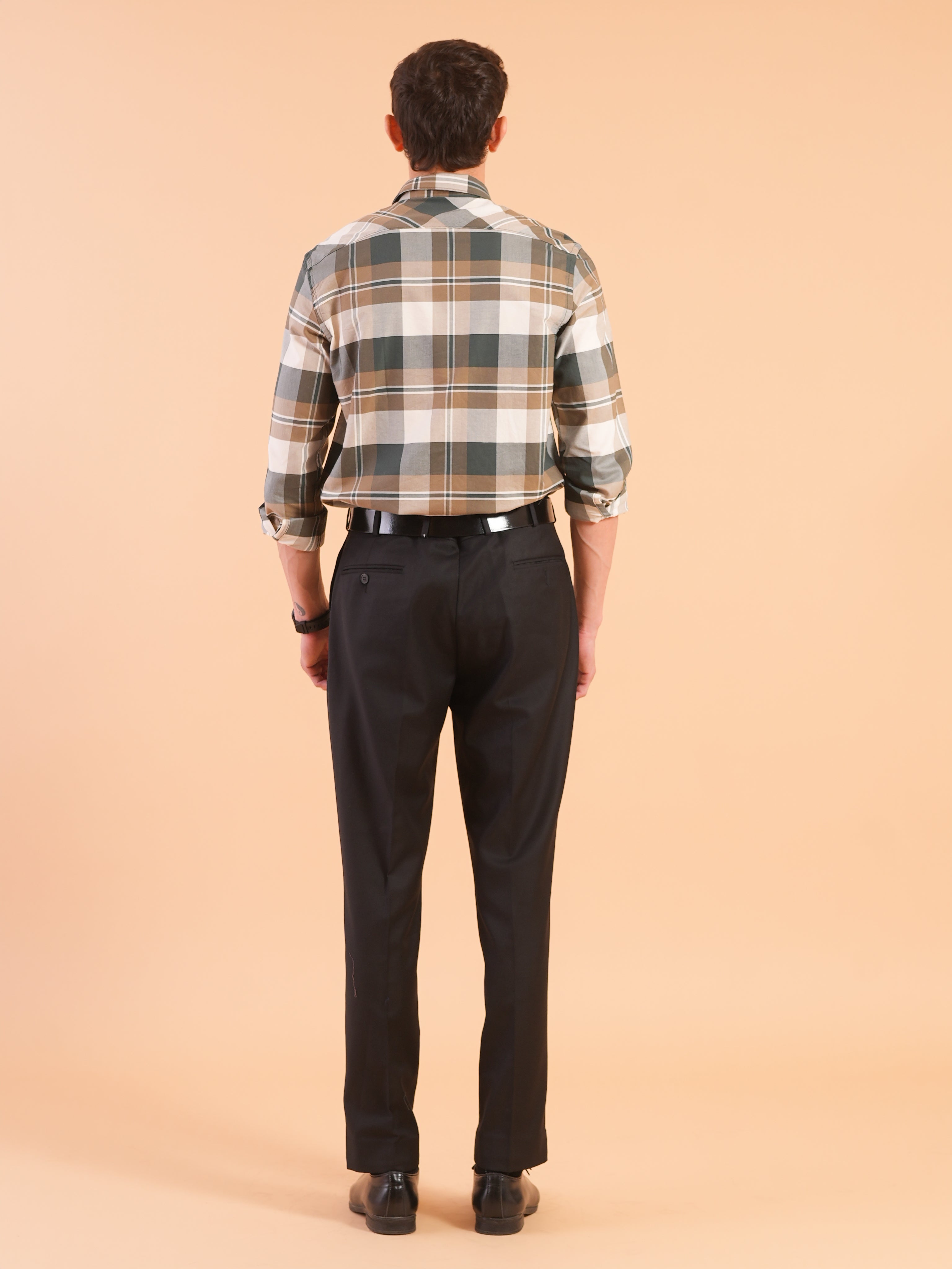 Green Check Regular Fit Shirt