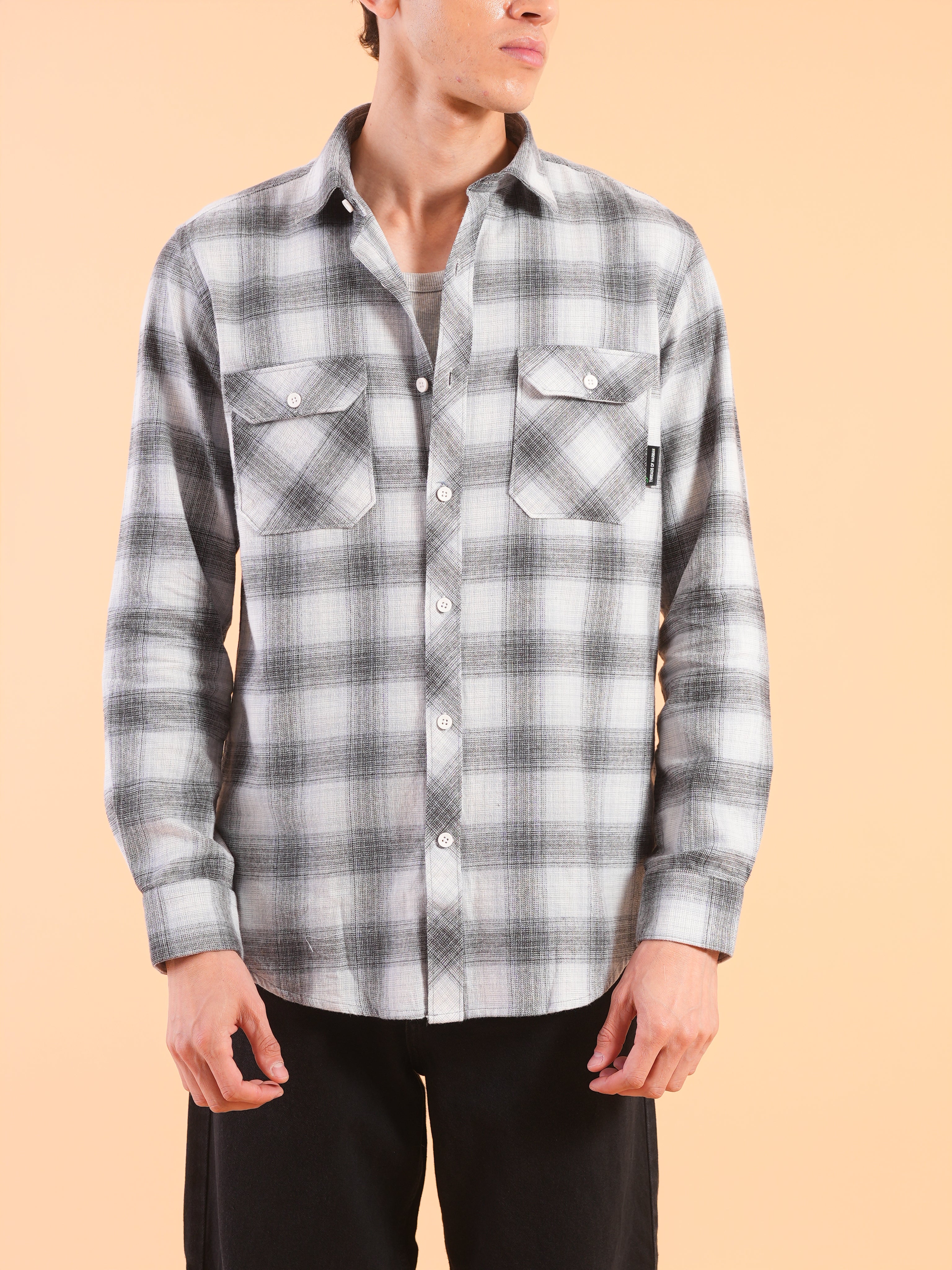 Blue Flannel Check Regular Fit Shirt