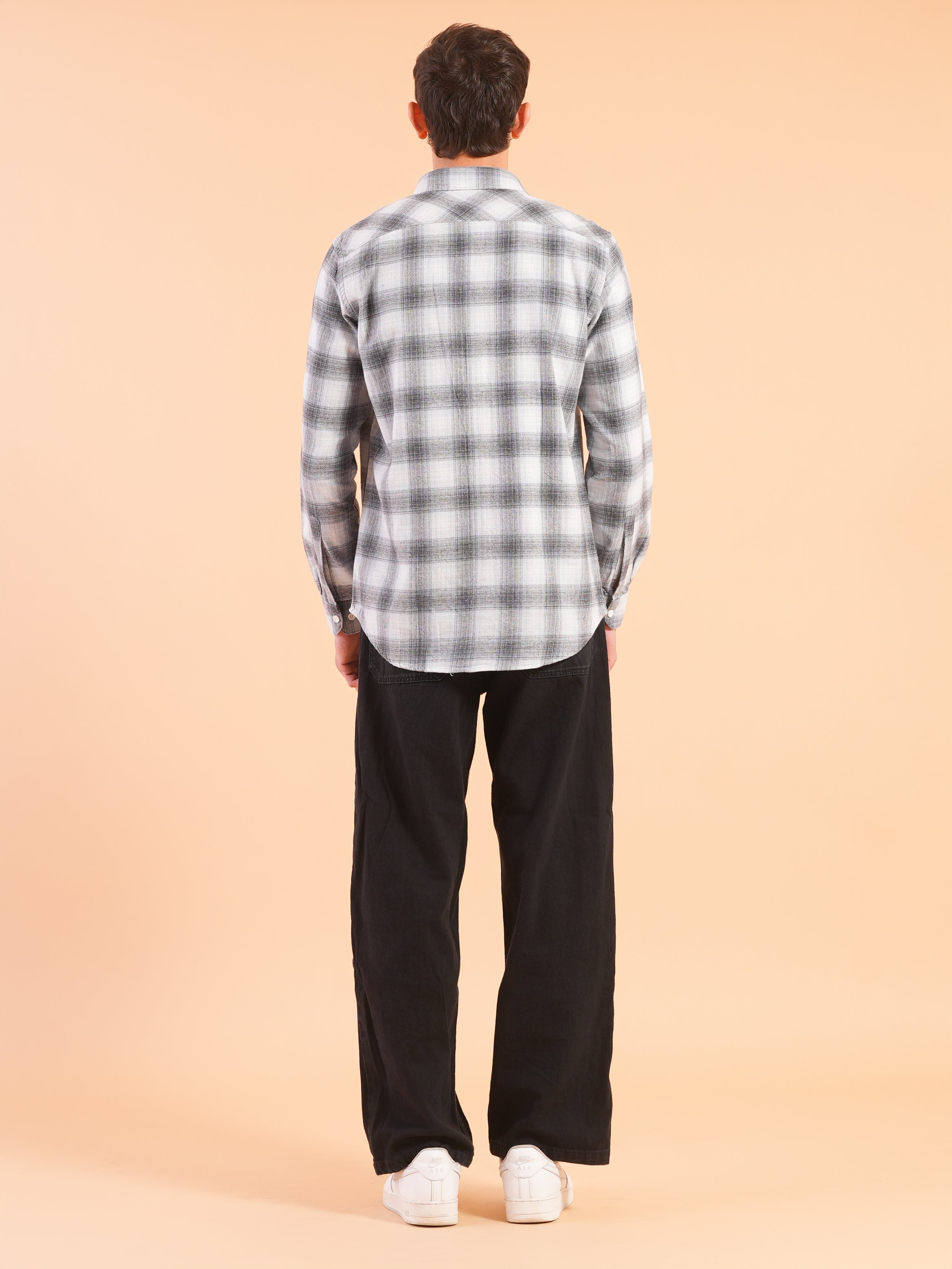 Blue Flannel Check Regular Fit Shirt