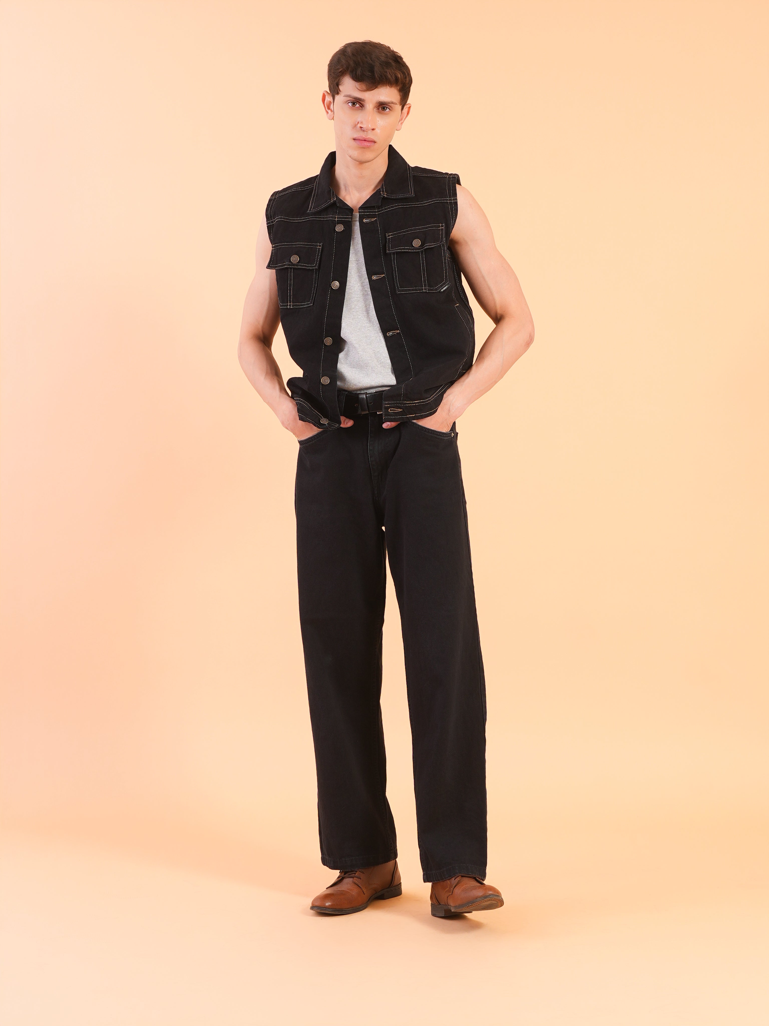 Black Denim Vest