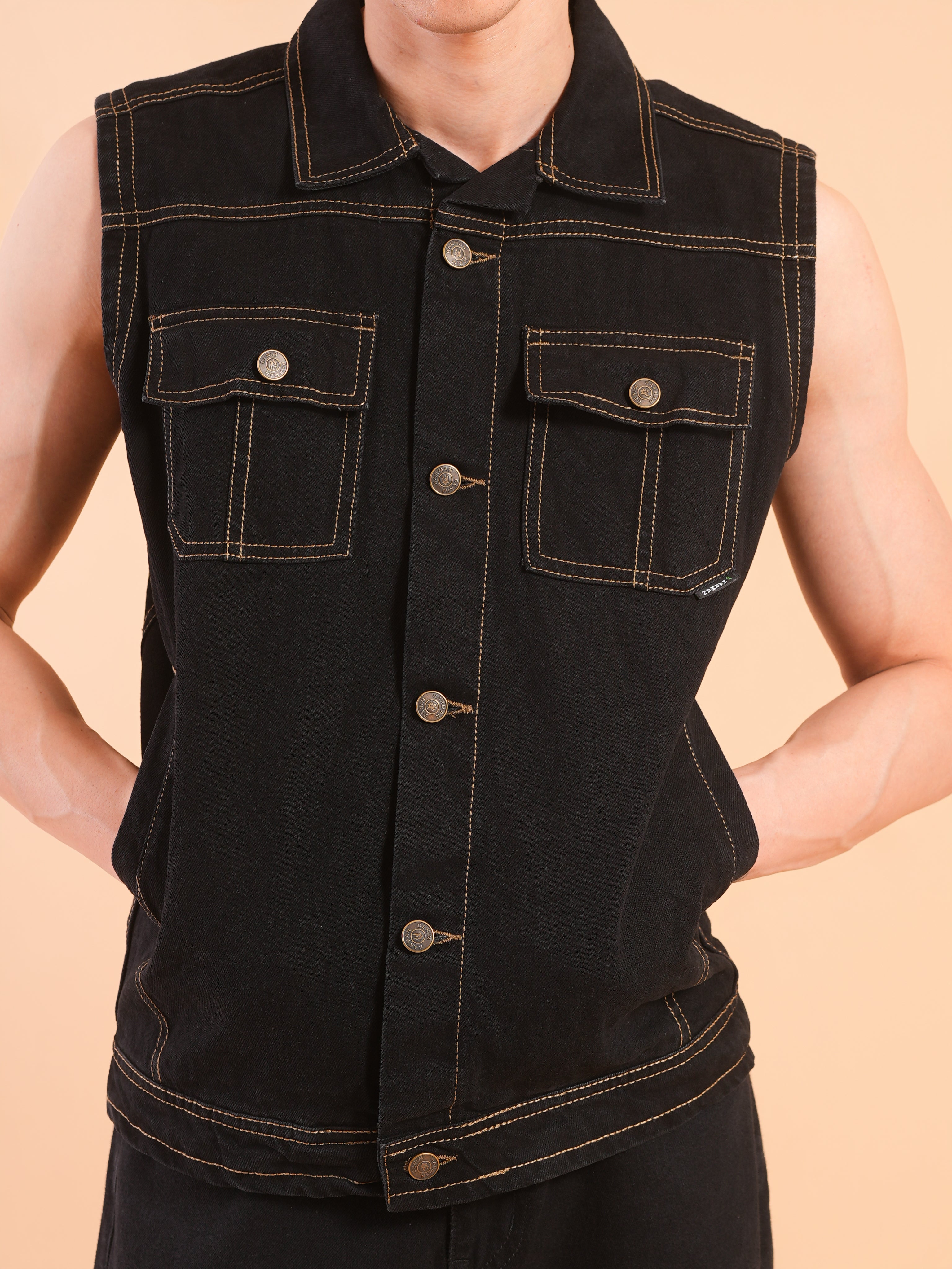 Black Denim Vest