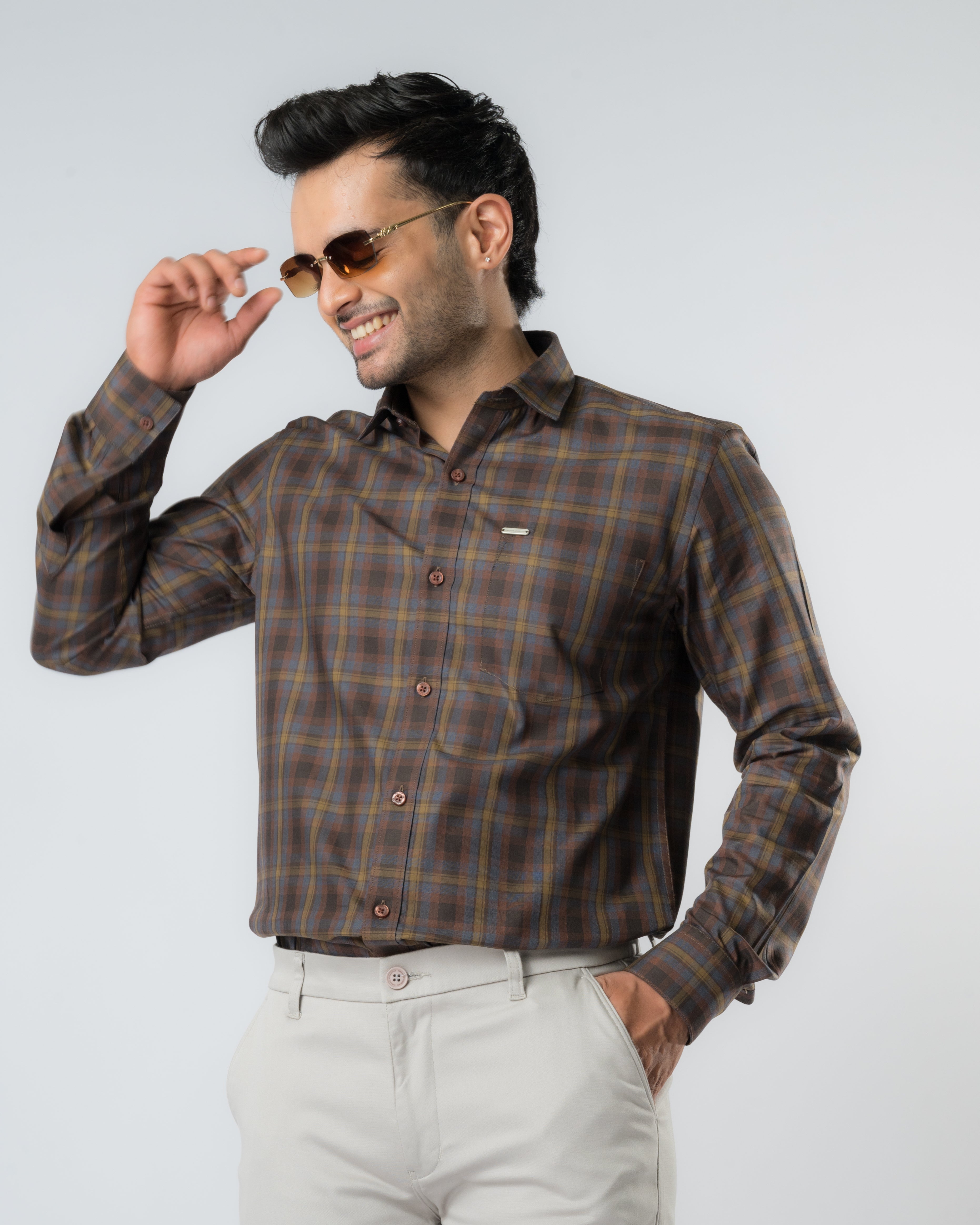 Hazel Checks Slim Fit Shirt