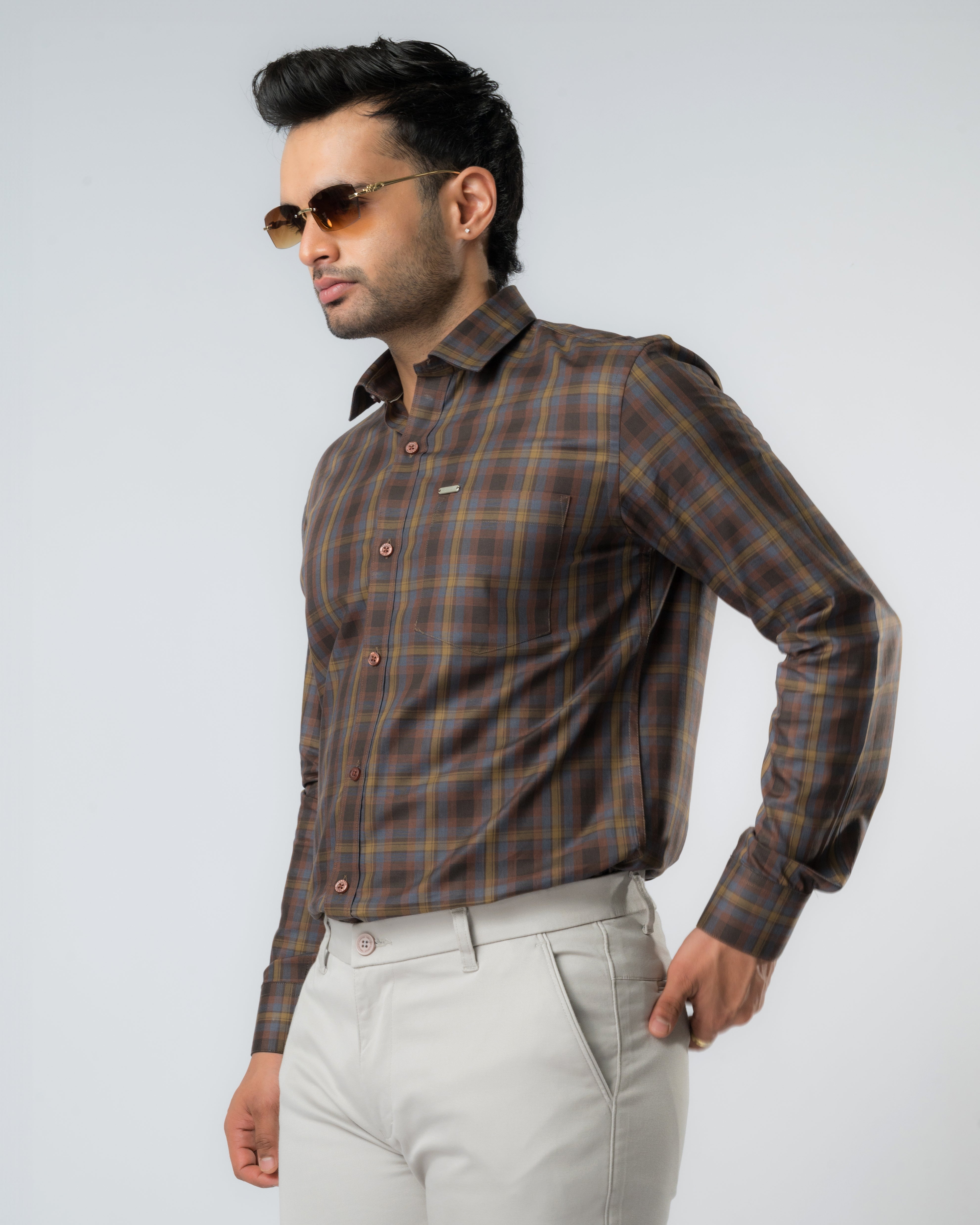 Hazel Checks Slim Fit Shirt