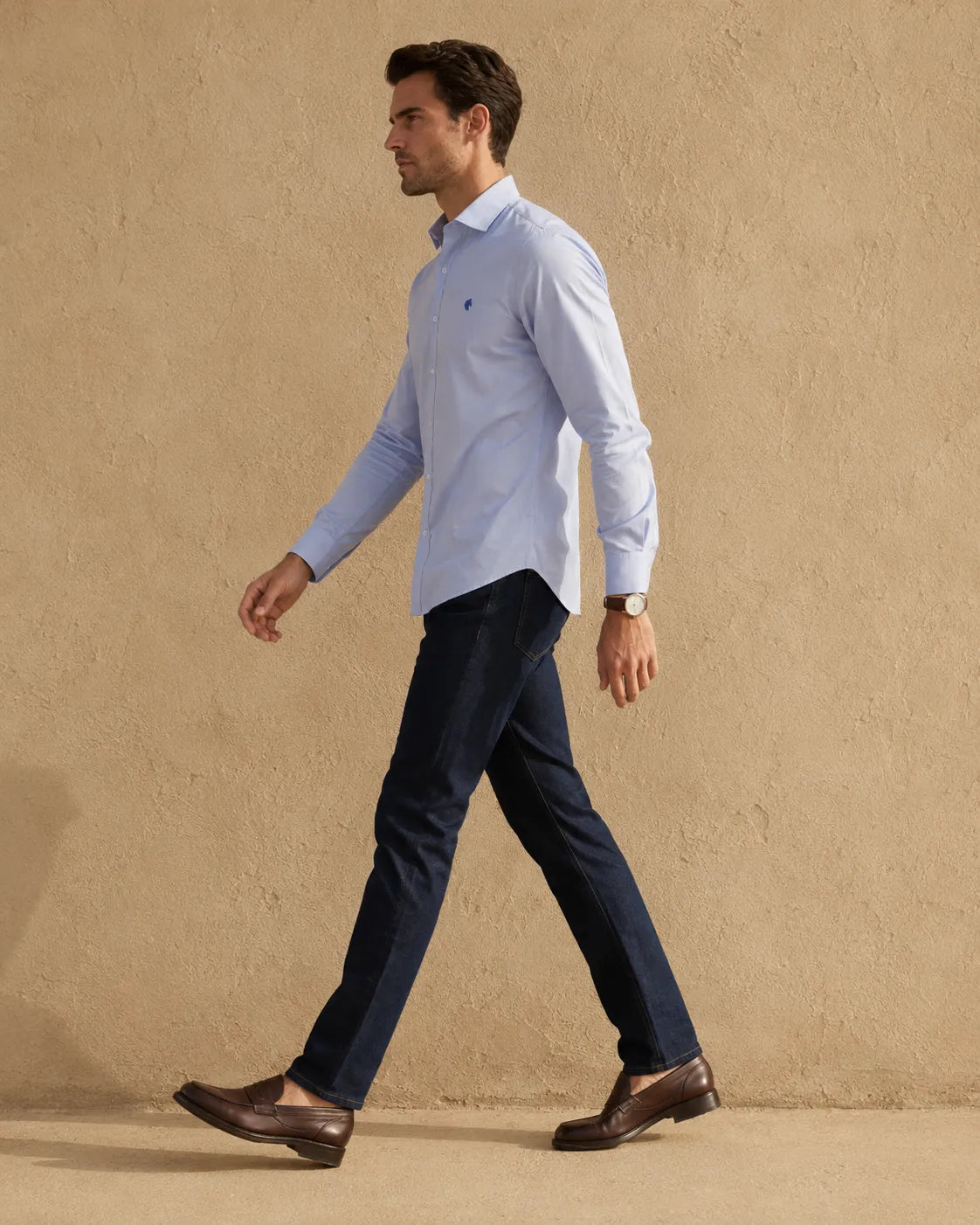 Light Blue - Solid Slim Fit Oxford Shirt