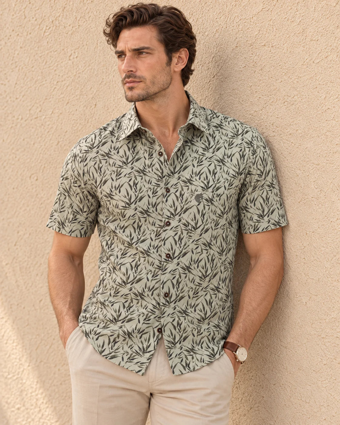 PISTA-MEN'S OXFORD ALL OVER PRINTED SHIRT