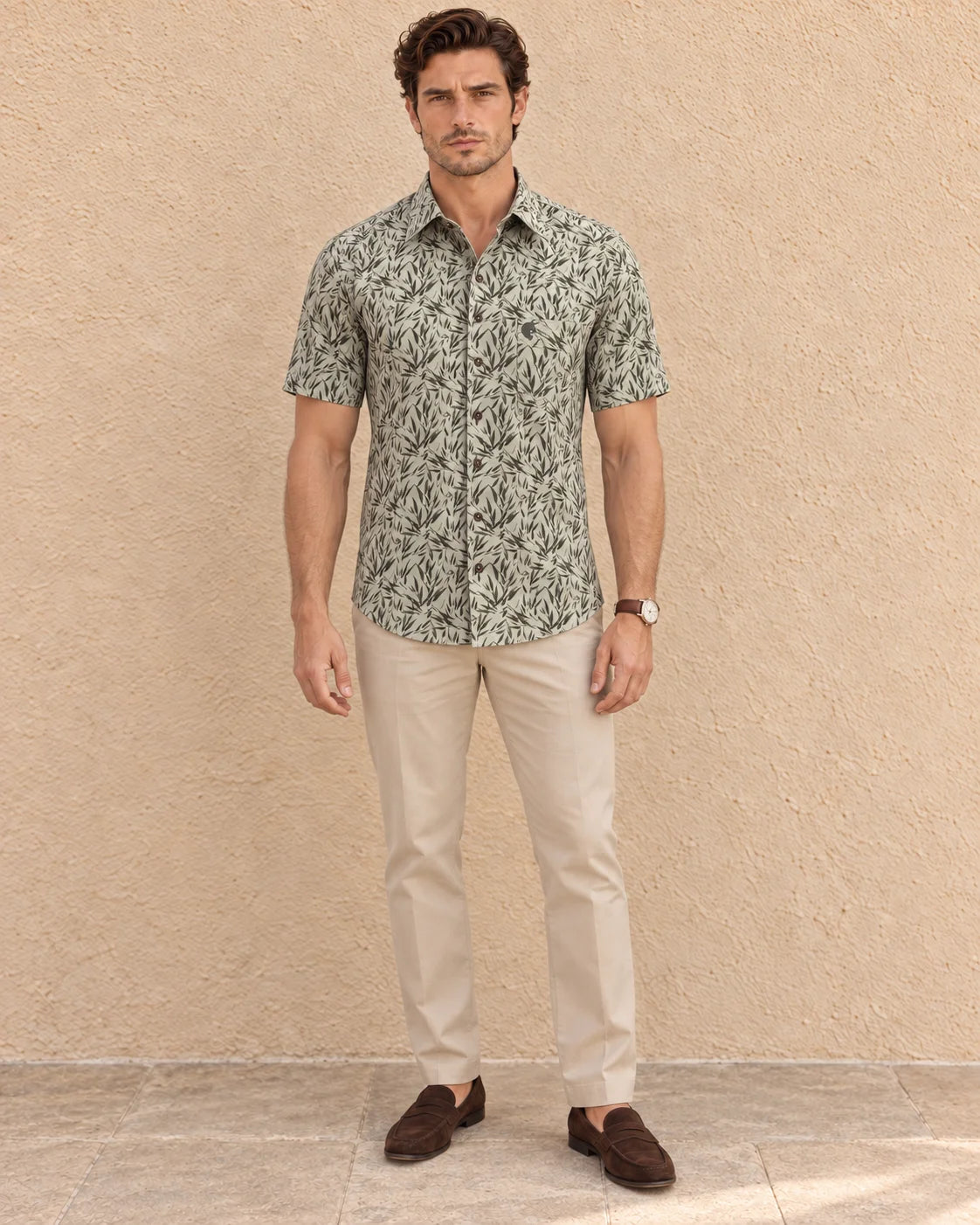 PISTA-MEN'S OXFORD ALL OVER PRINTED SHIRT
