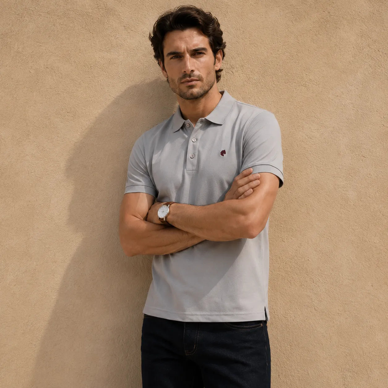 Light Gray - Men's Polo T-Shirt