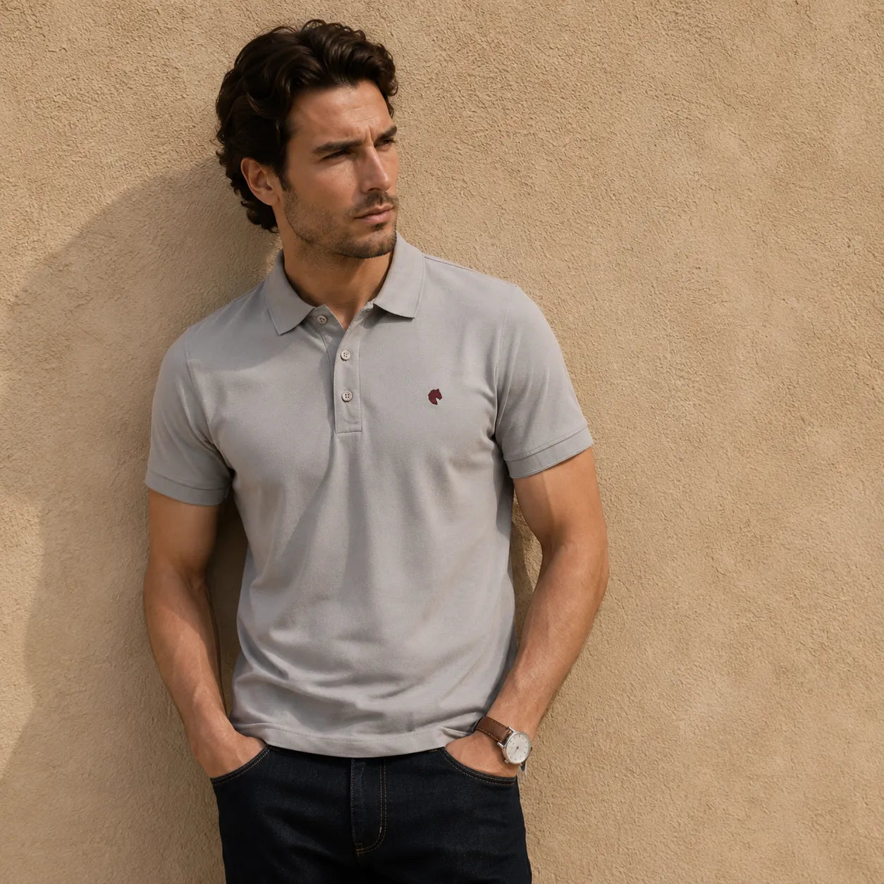 Light Gray - Men's Polo T-Shirt