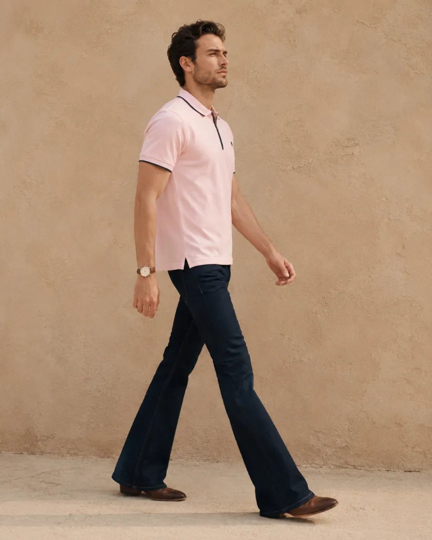 Pink - Men's Zipper Polo