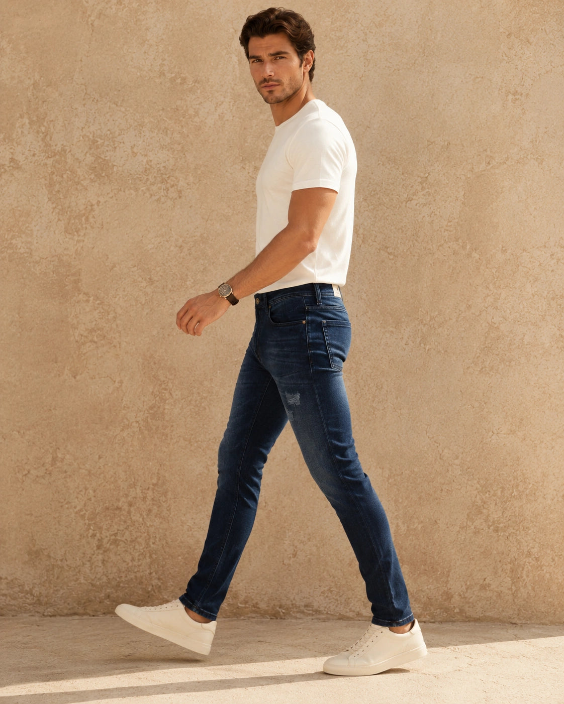 Dark Blue Rugged Jeans