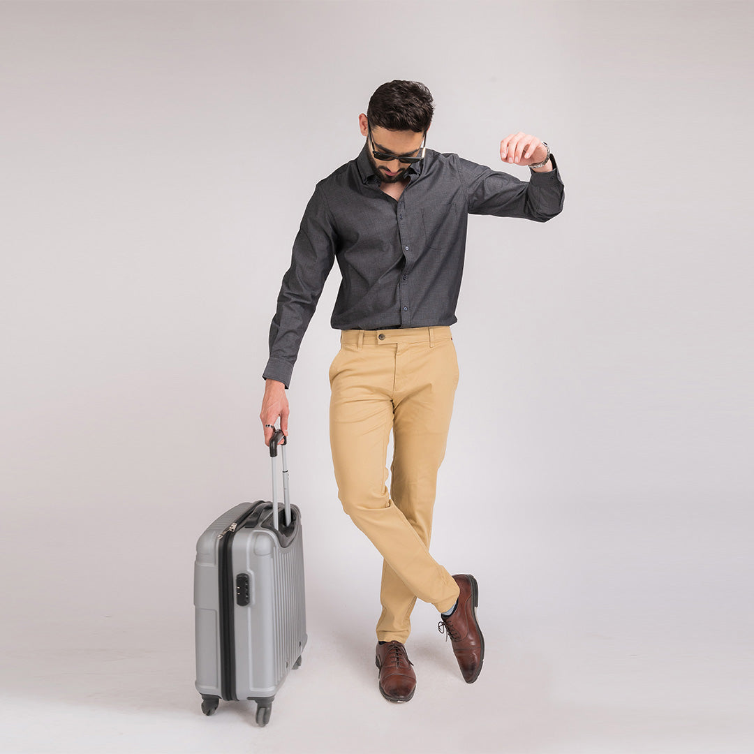 Black Soild Regular Fit Shirt