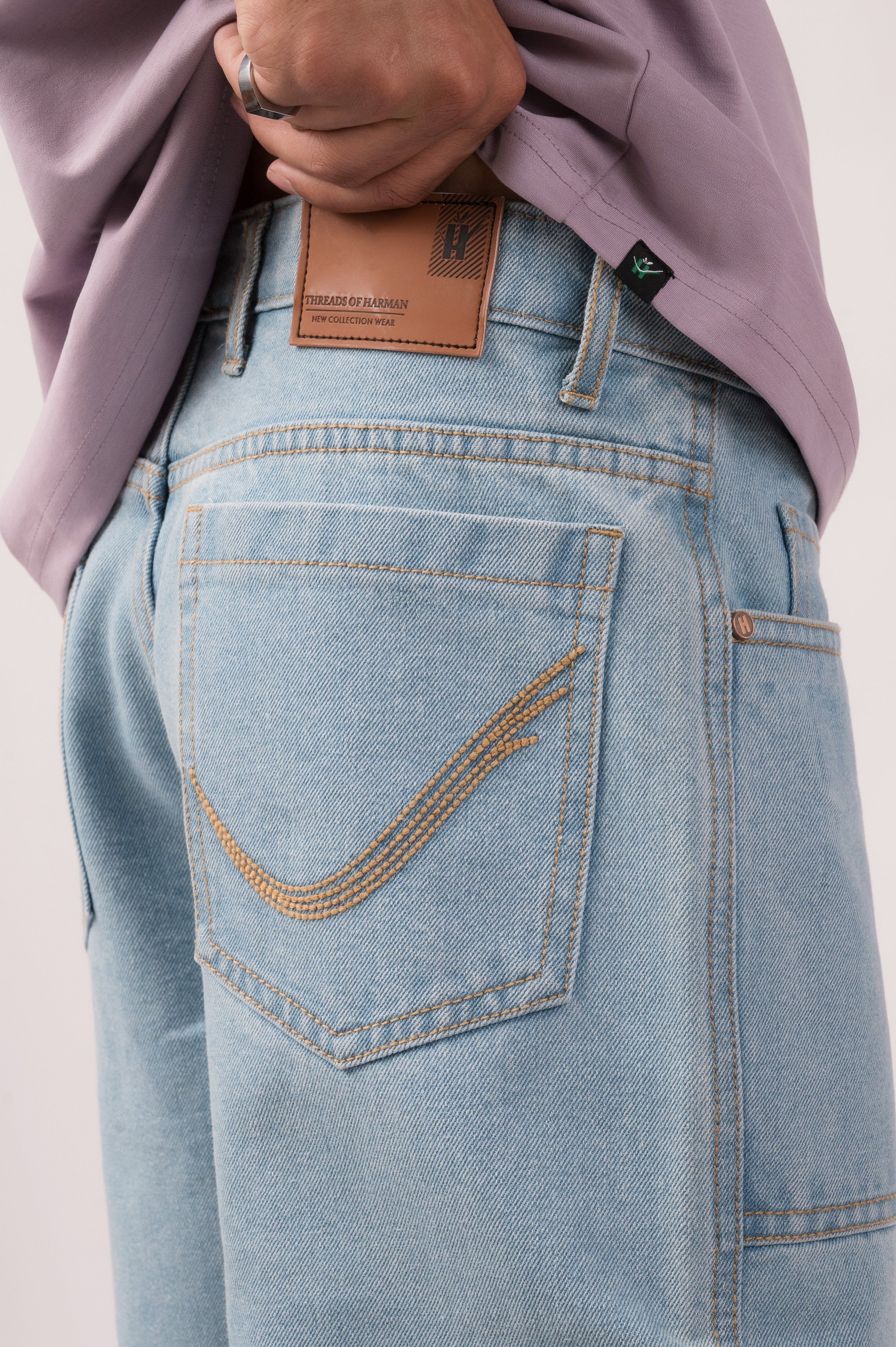 ICE BLUE CARGO DENIM