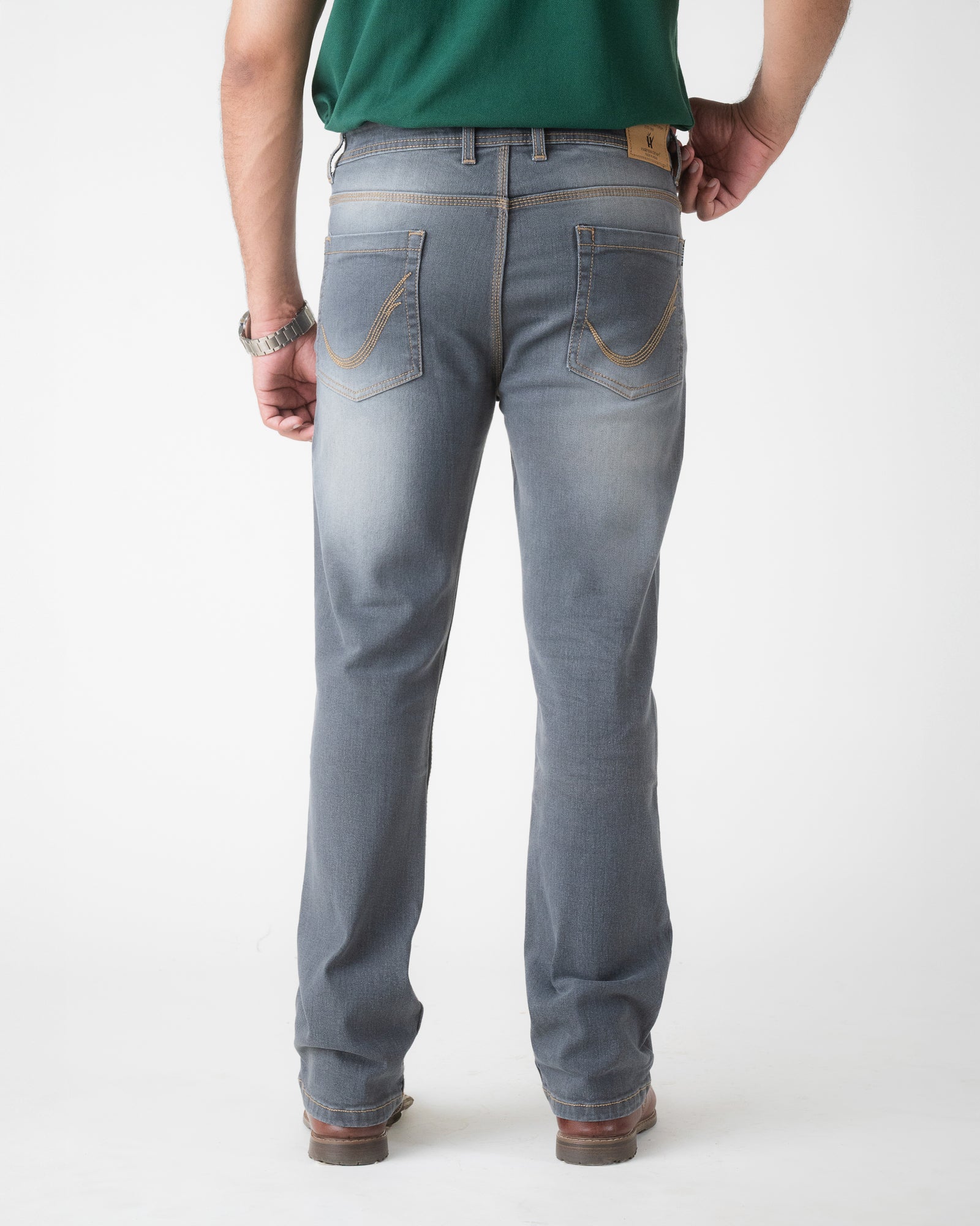 WASHED GREY BOOTCUT FIT JEANS