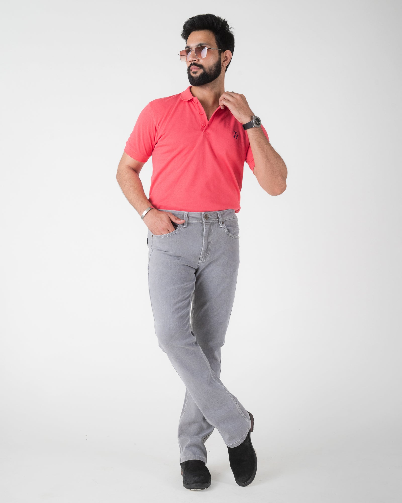 LIGHT GREY BOOTCUT FIT JEANS