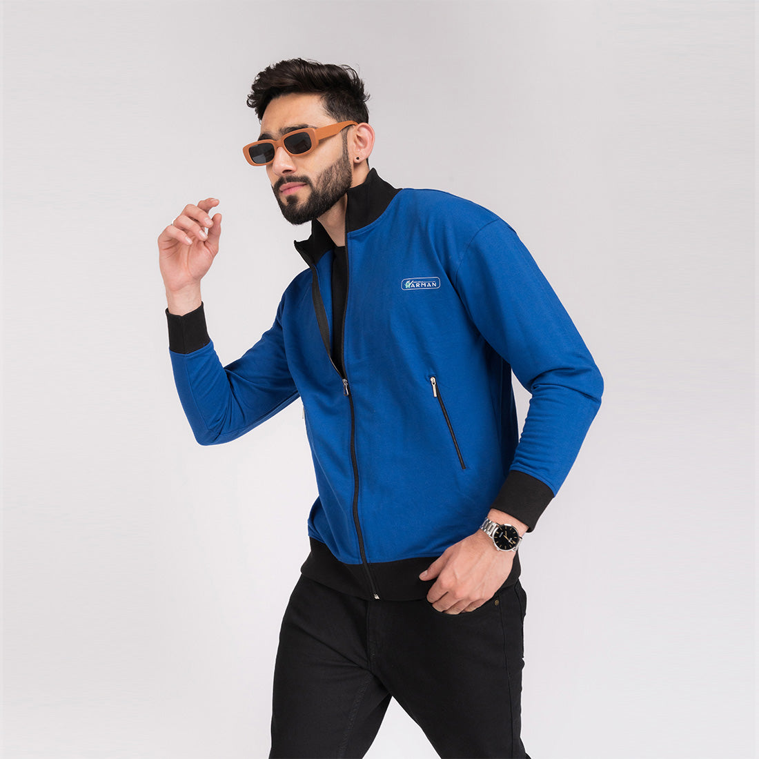 Royal Blue Signature Zipper Jacket