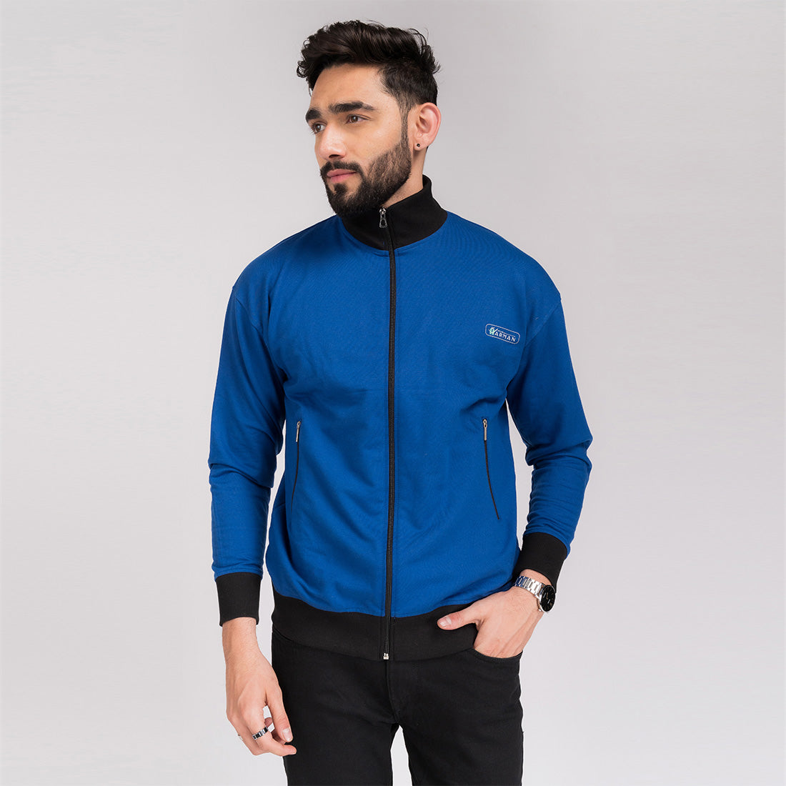 Royal Blue Signature Zipper Jacket