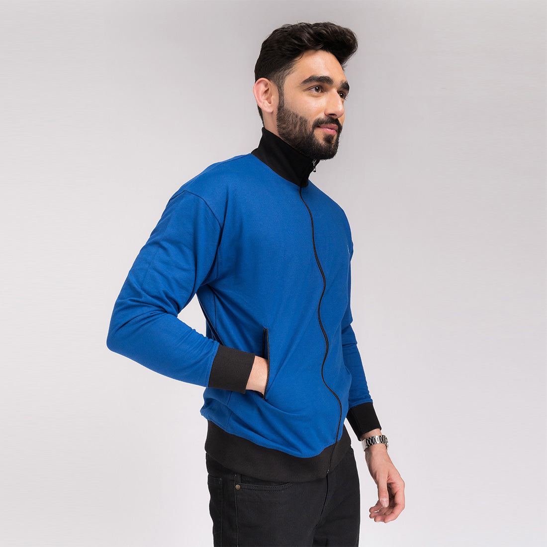 Royal Blue Signature Zipper Jacket