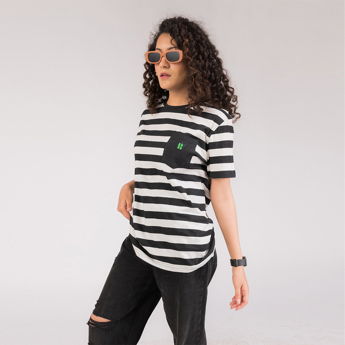 Melange Stripes Regular Fit T-Shirt