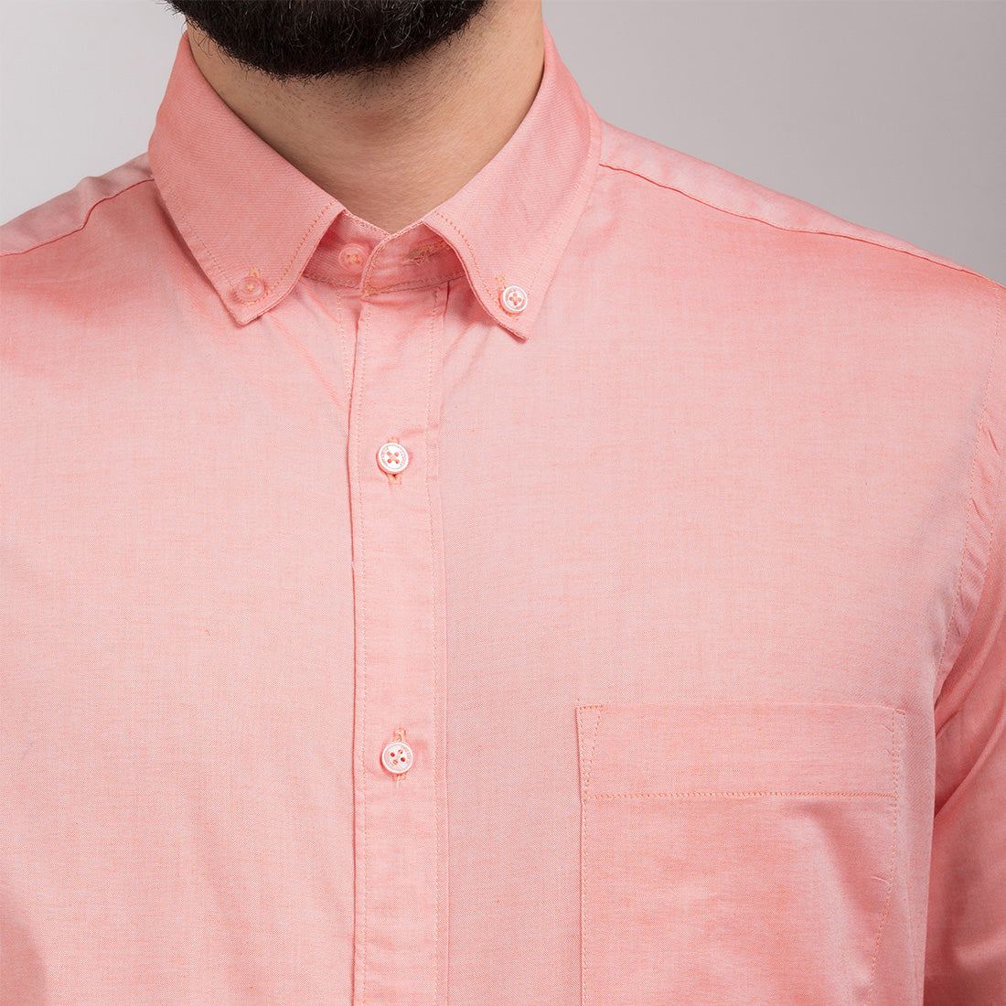 Coral Orange Regular Fit Shirt