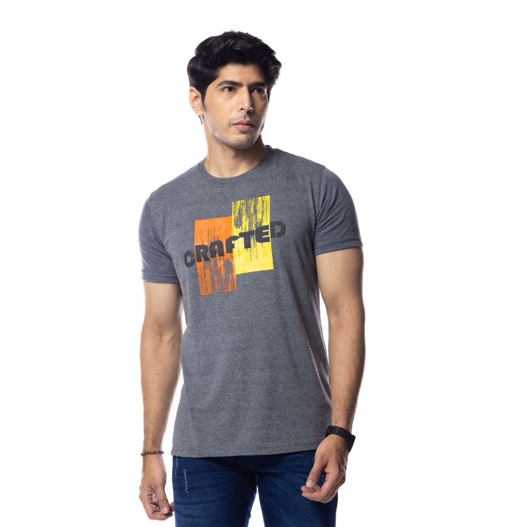 Dark Grey Crafted Regular Fit T-Shirt