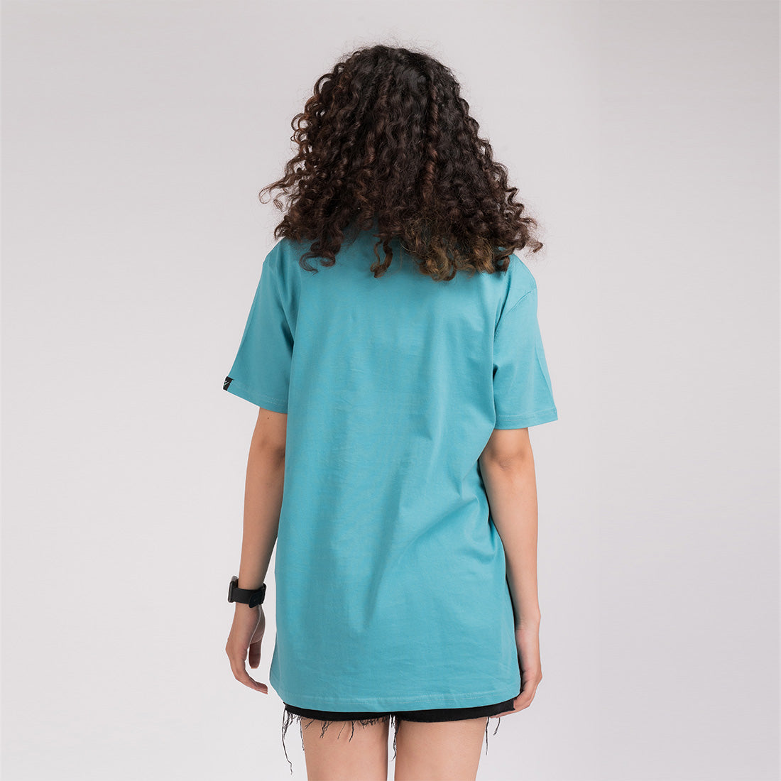Turquoise Printed Regular Fit T-Shirt