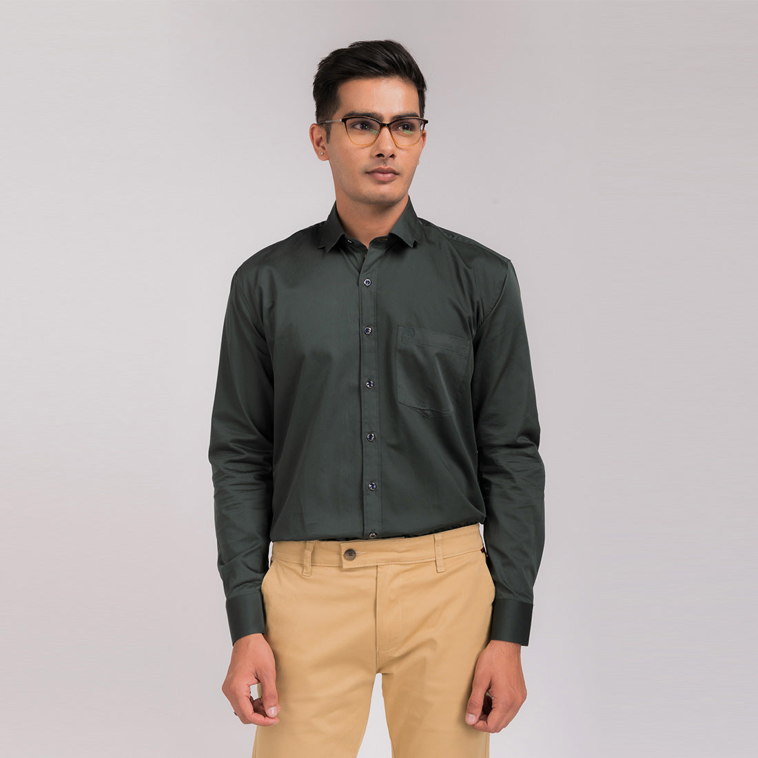 Pine Green Regular Fit Shirt