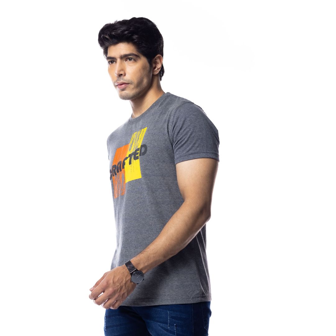 Dark Grey Crafted Regular Fit T-Shirt