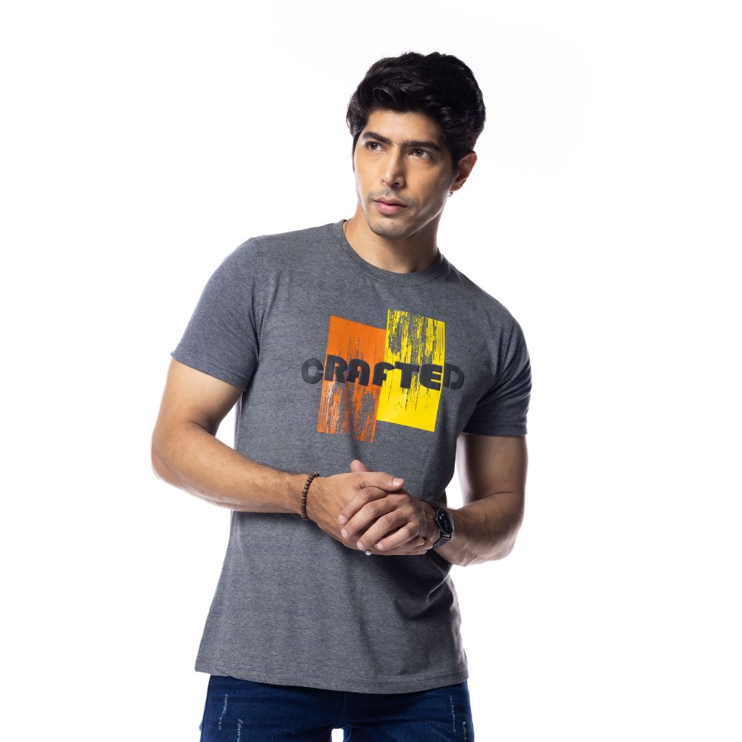 Dark Grey Crafted Regular Fit T-Shirt