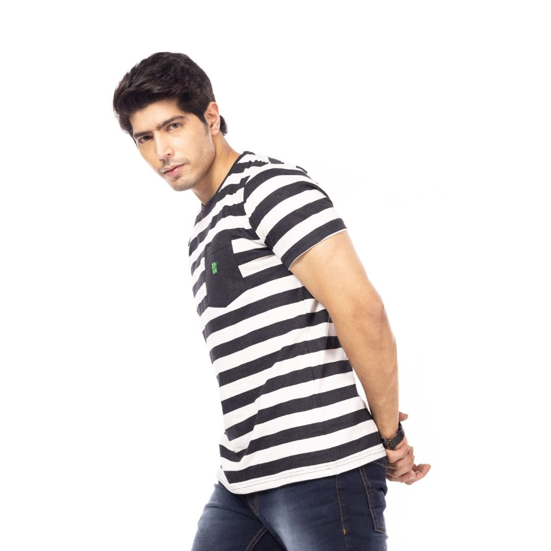 Melange Stripes Regular Fit T-Shirt