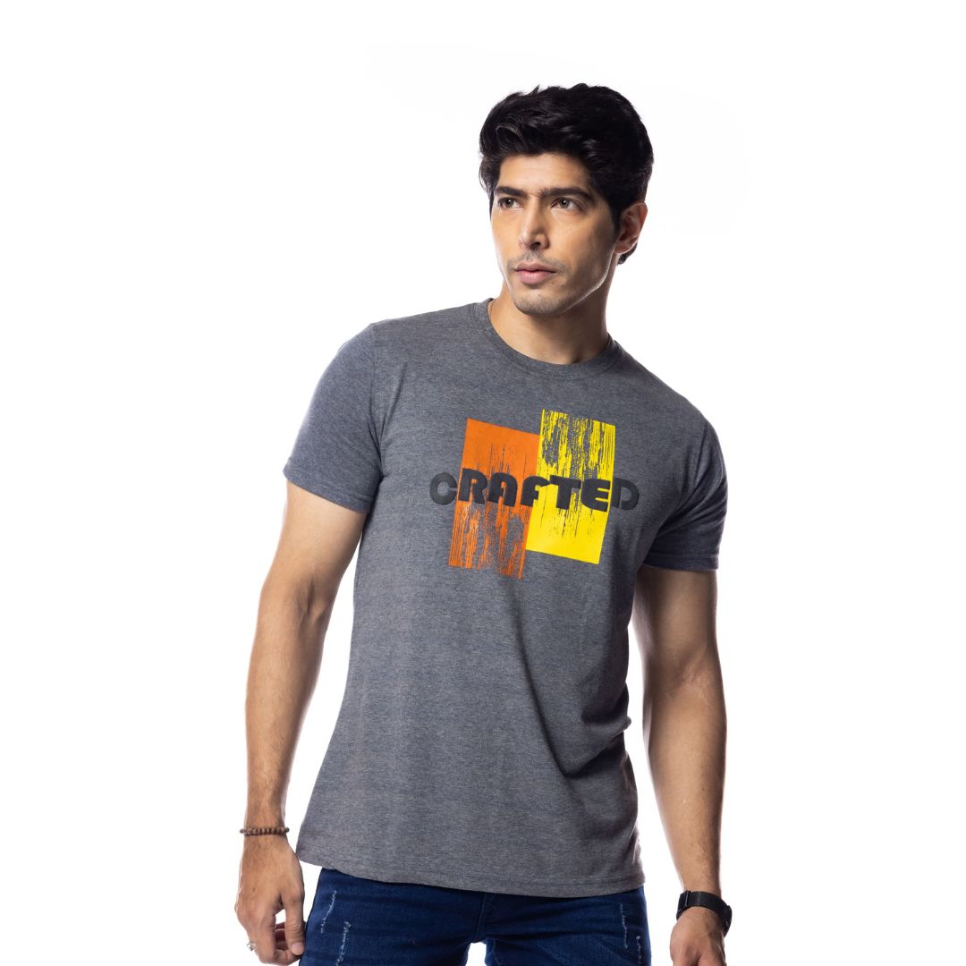 Dark Grey Crafted Regular Fit T-Shirt