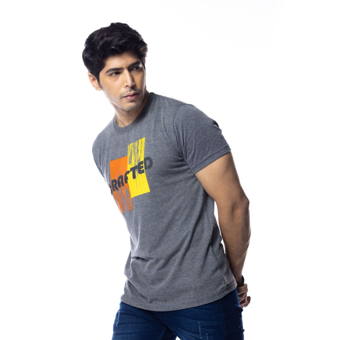 Dark Grey Crafted Regular Fit T-Shirt