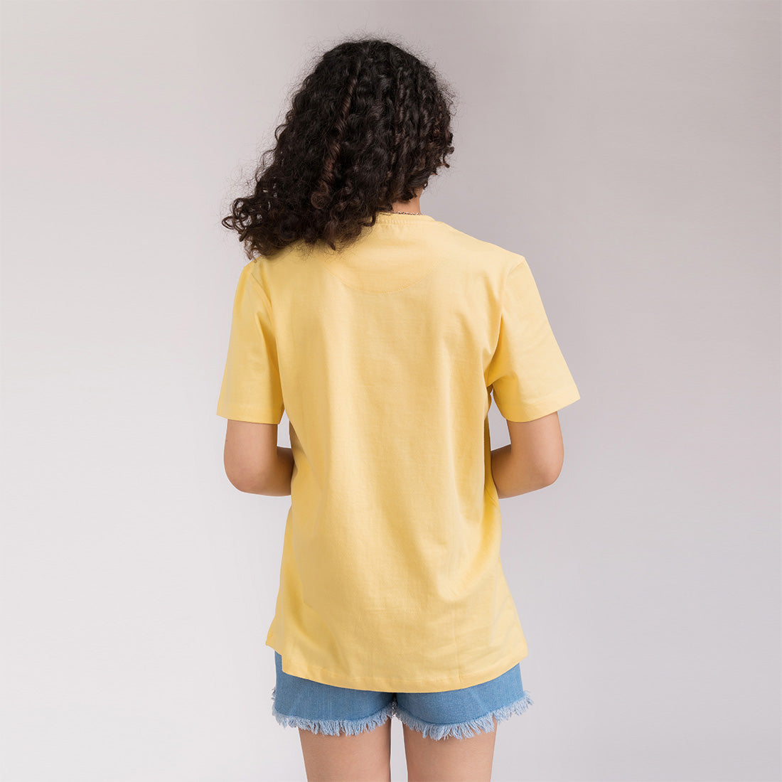 Yellow Printed Regular Fit T-Shirt
