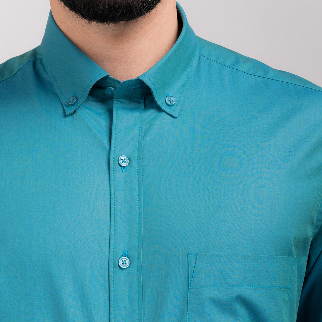 Bluish Green Regular Fit Shirt