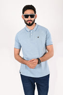 Melange Sky Blue Polo T-Shirt